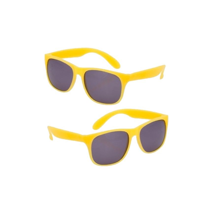 4x stuks goedkope gele zonnebrillen