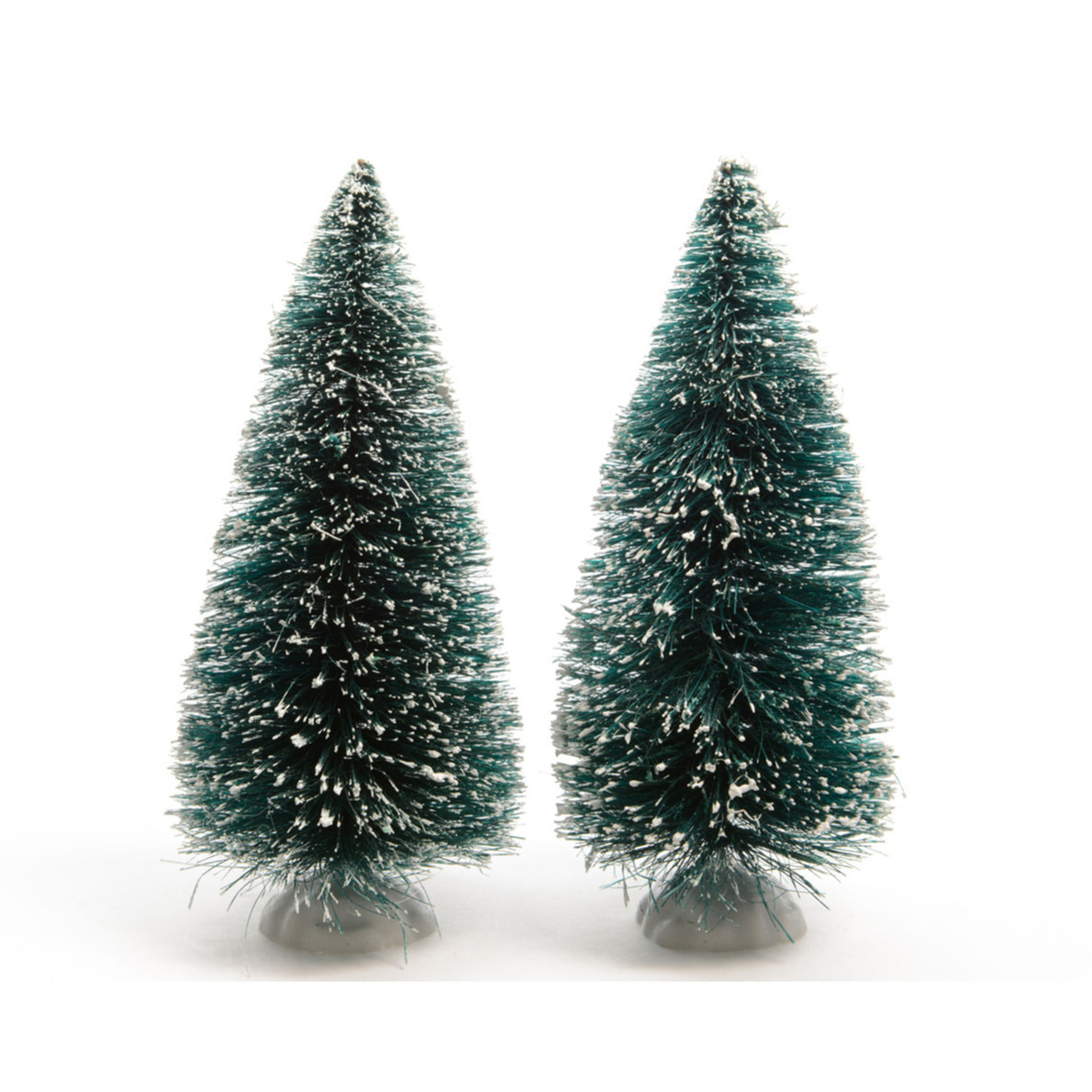 4x stuks kerstdorp onderdelen miniatuur kerstbomen groen 15 cm
