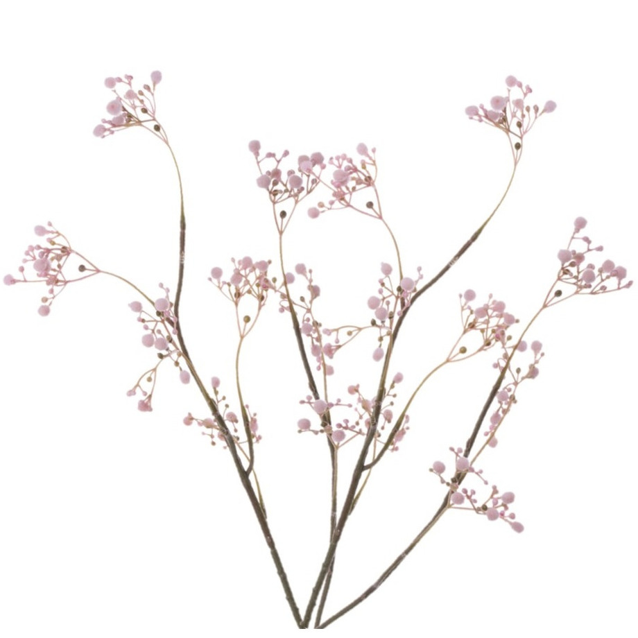 4x stuks kunstbloemen Gipskruid-Gypsophila takken roze 66 cm