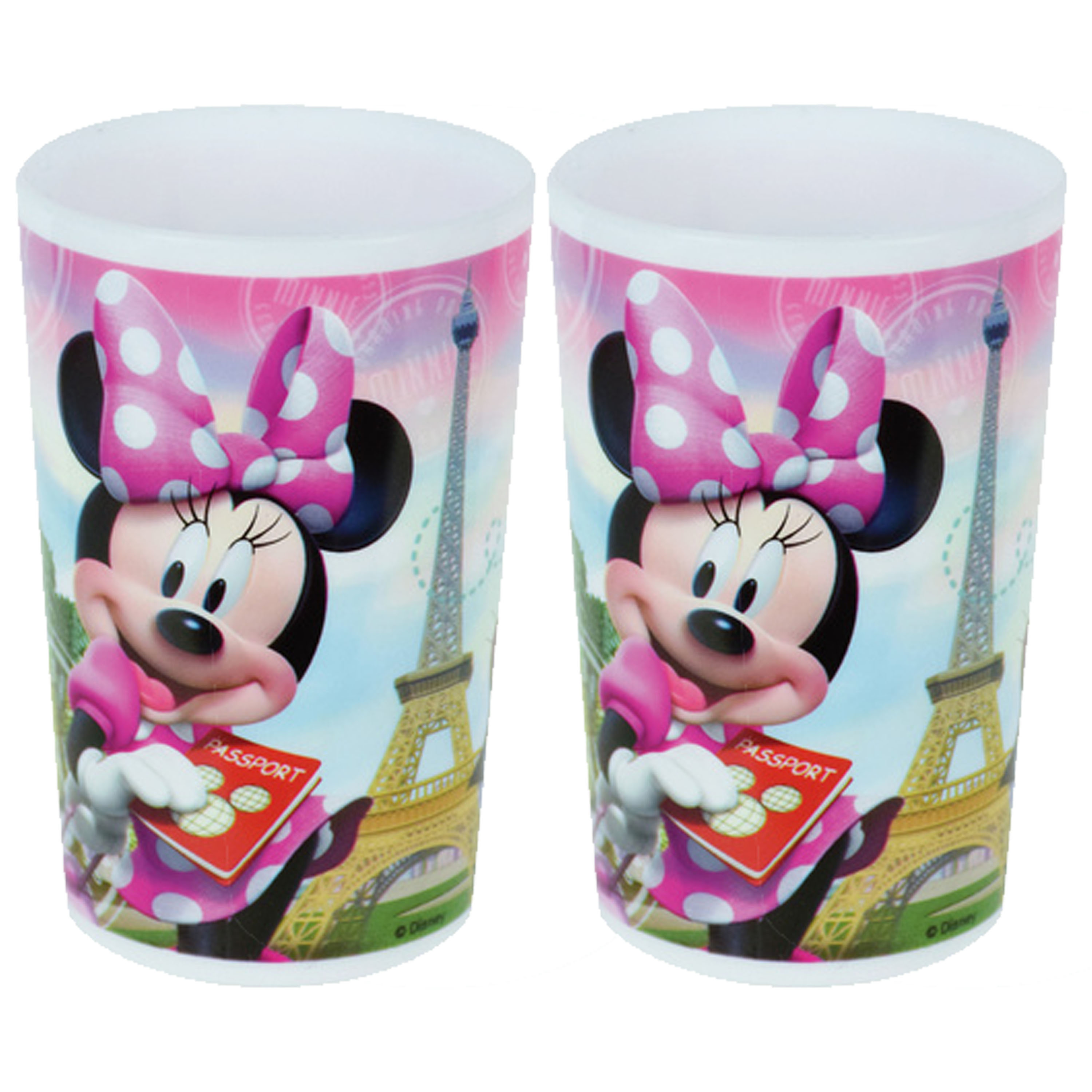 4x stuks kunststof drinkbeker Disney Minnie Mouse 220 ml