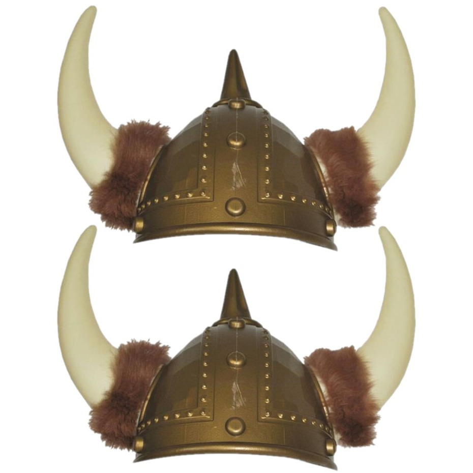 4x stuks stoere viking verkleed helm de luxe