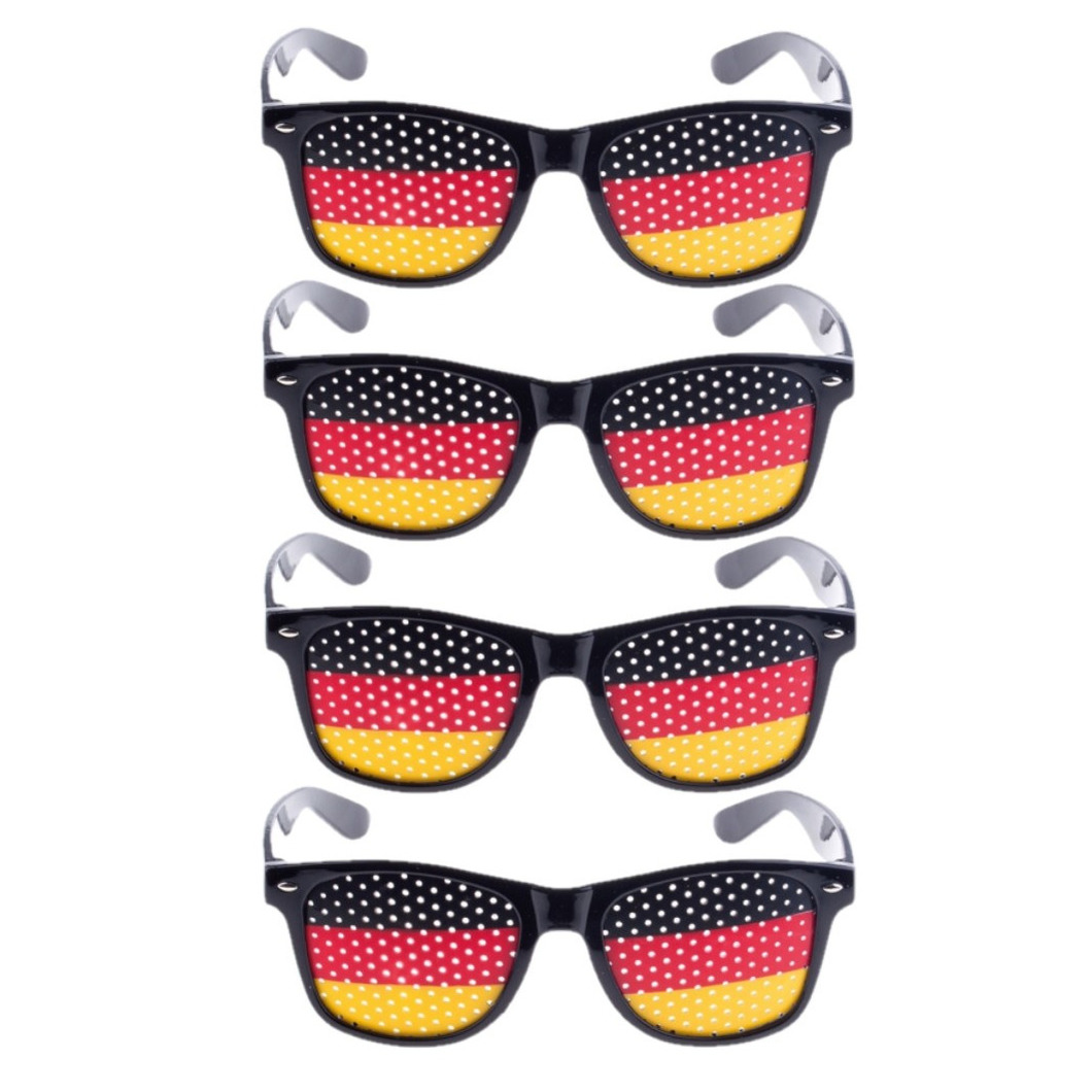 4x stuks zwarte Duitsland vlag bril voor volwassenen