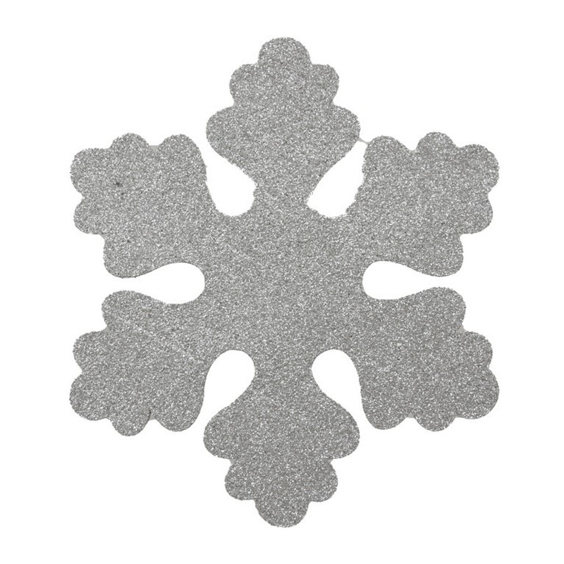 4x Zilveren decoratie sneeuwvlokken van foam 25 cm