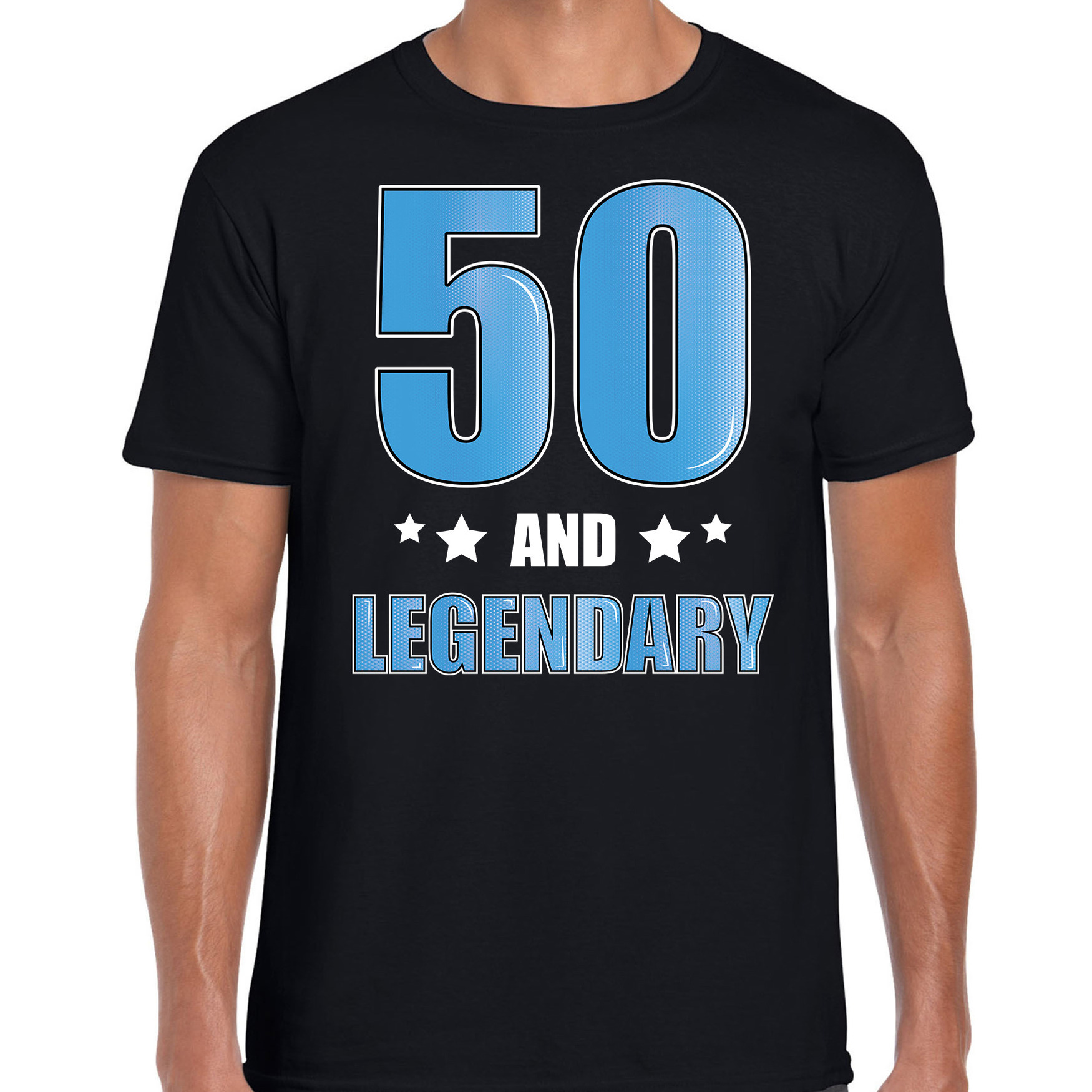 50 and legendary verjaardag kado shirt-kleding 50 jaar zwart voor heren
