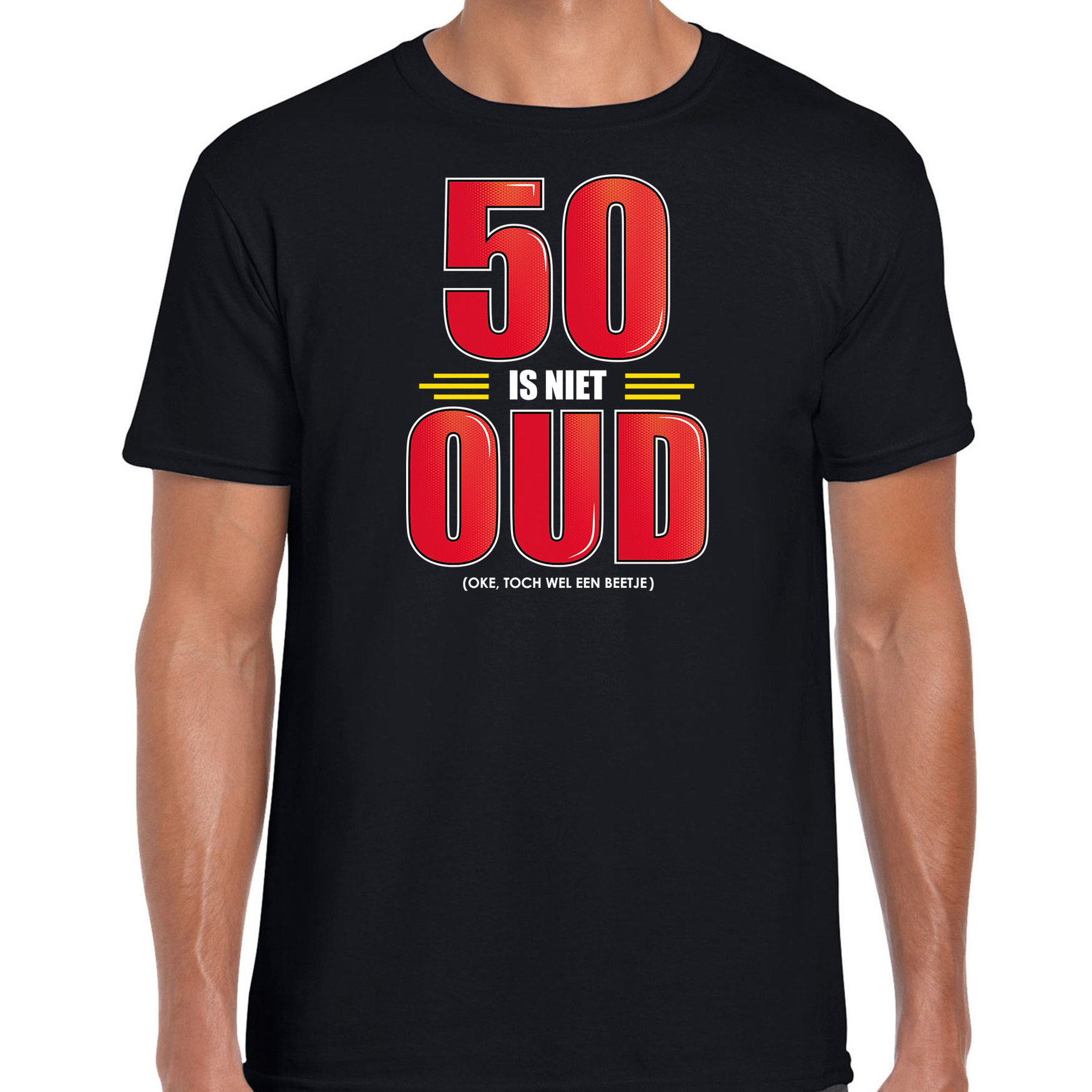 50 is niet oud verjaardag kado shirt-Abraham zwart voor heren 50 jaar