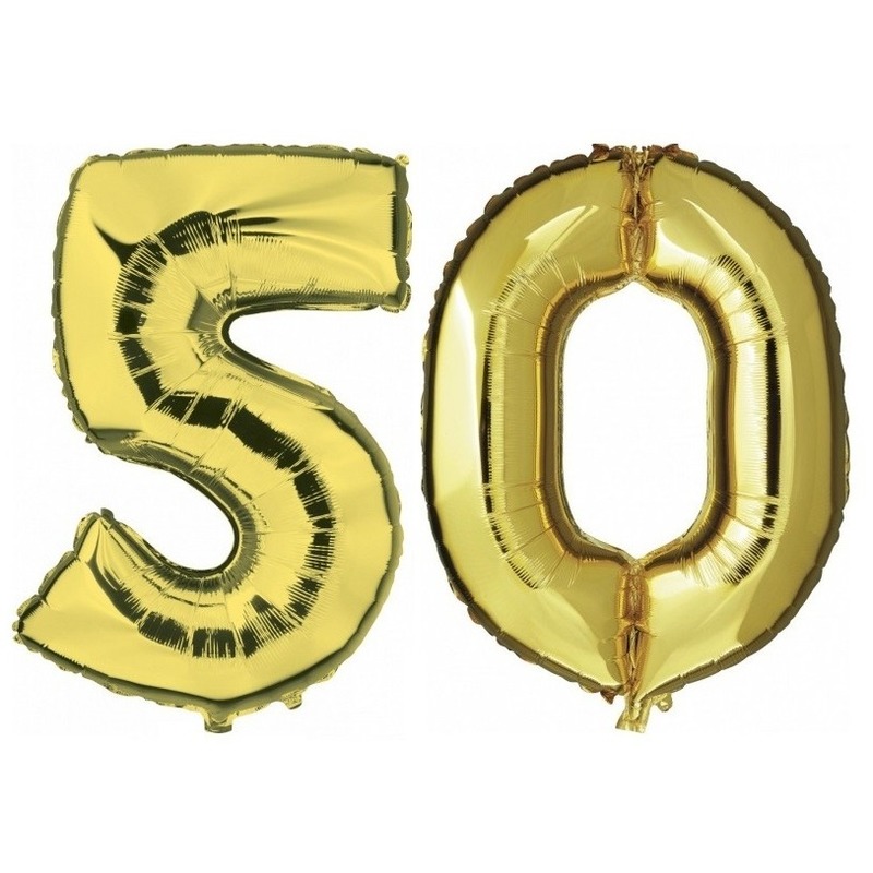50 jaar leeftijd helium-folie ballonnen goud feestversiering