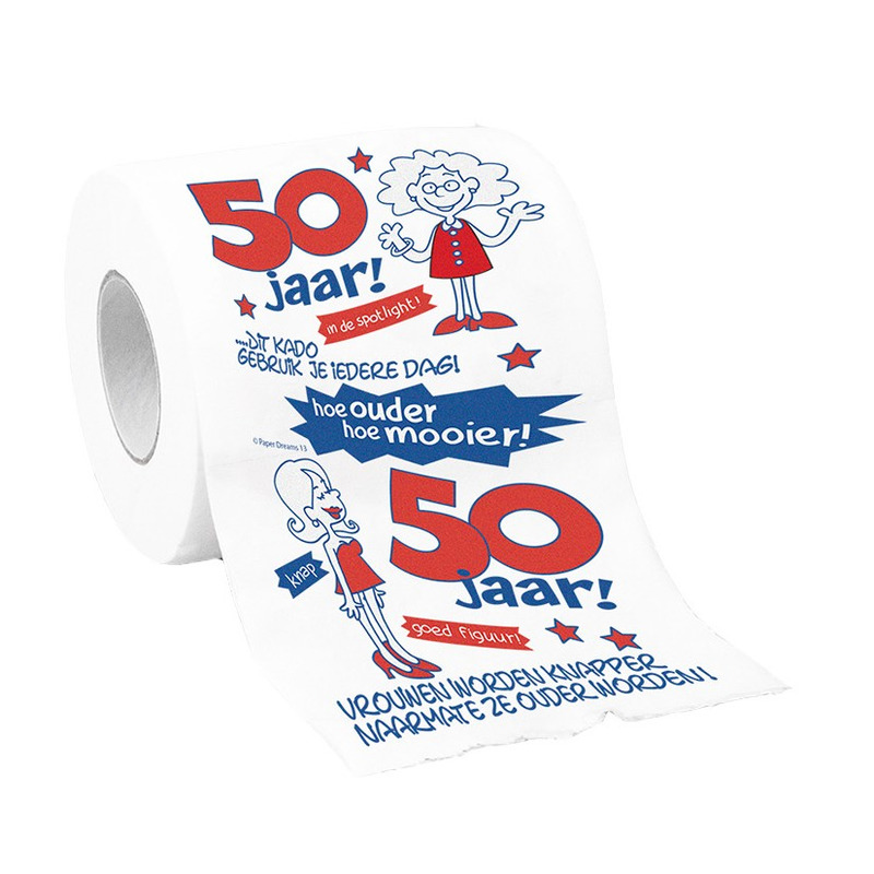 50 Jaar toiletpapier vrouw verjaardagscadeau decoratie-versiering
