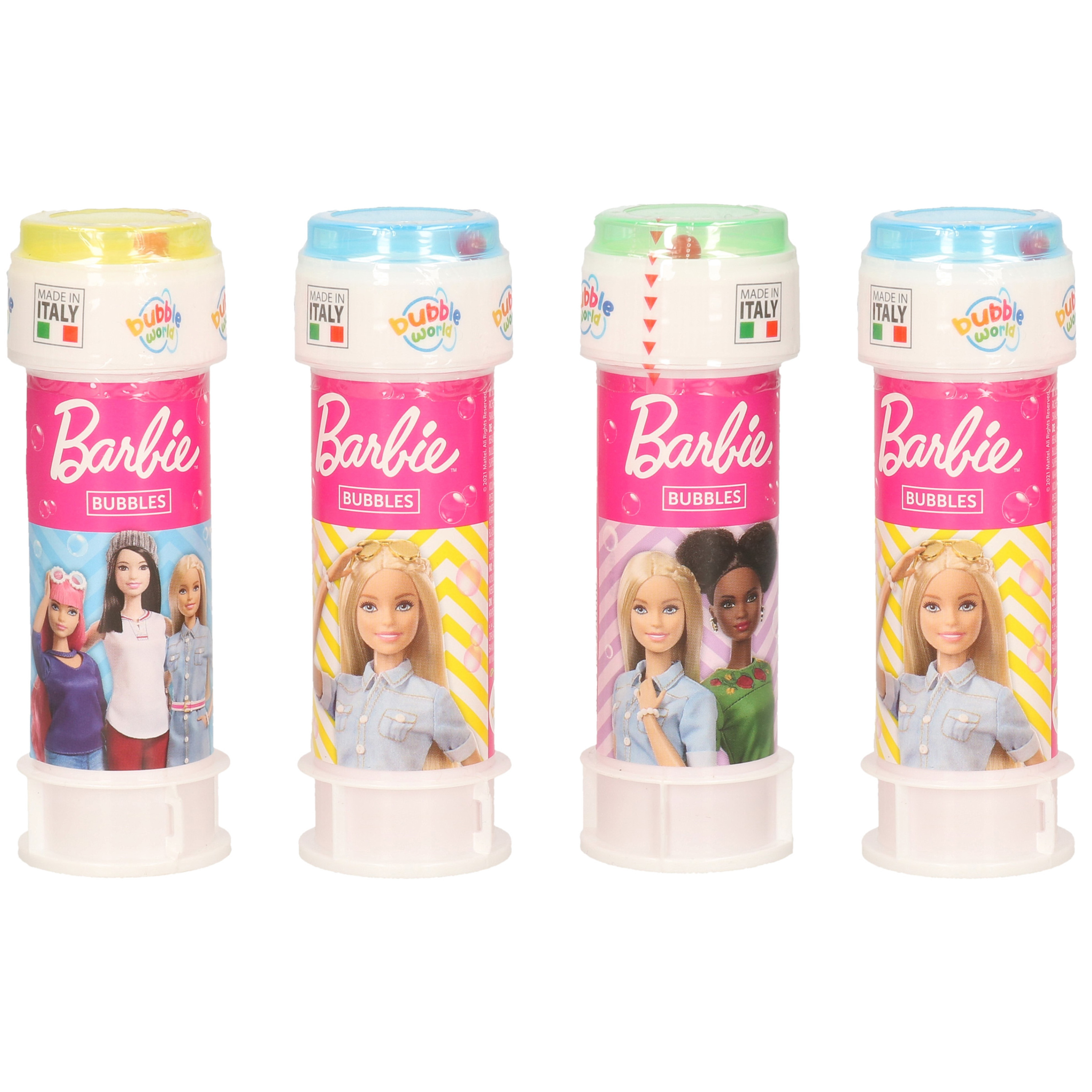 50x Barbie bellenblaas flesjes met bal spelletje in dop 60 ml voor kinderen