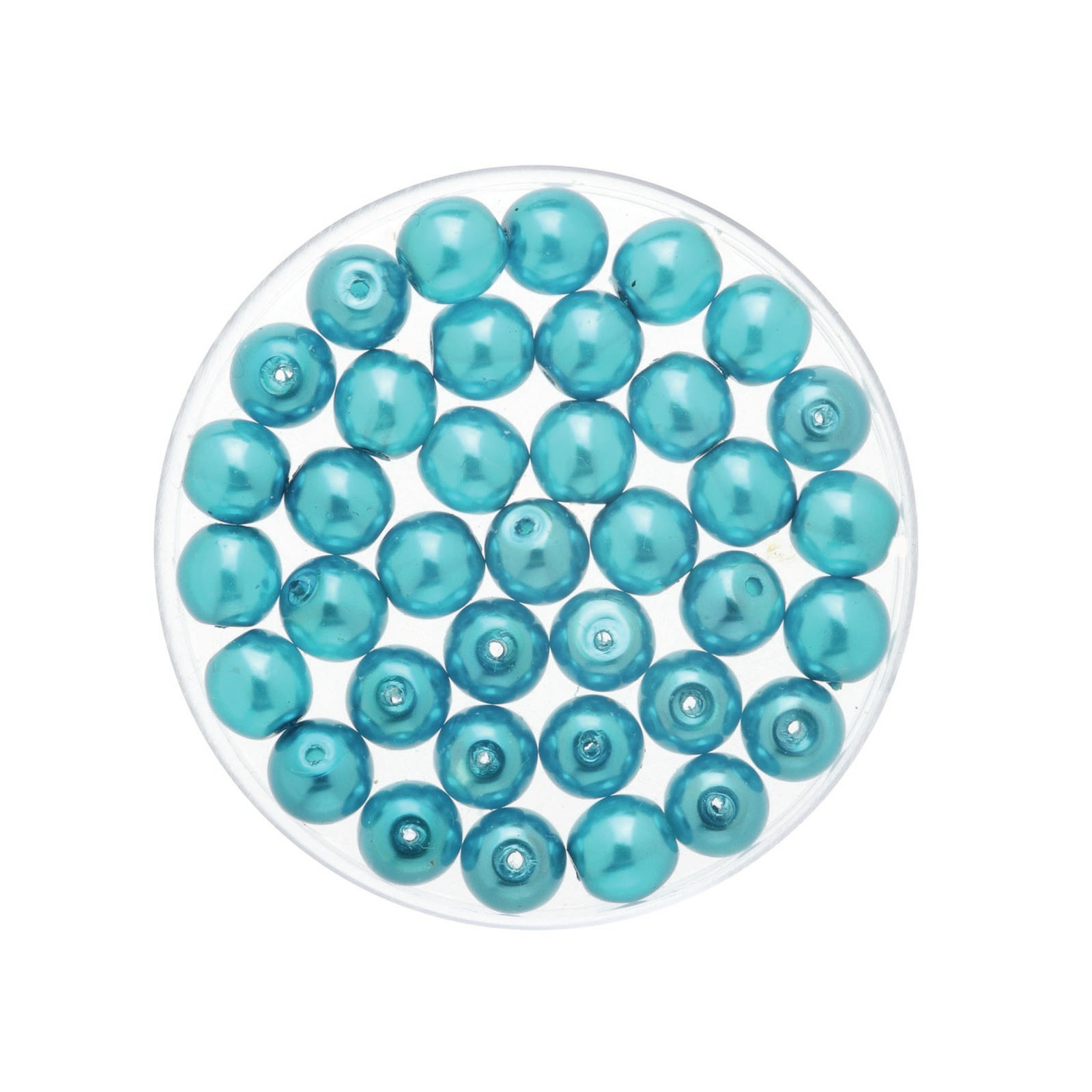 50x stuks sieraden maken Boheemse glaskralen in het transparant turquoise van 6 mm