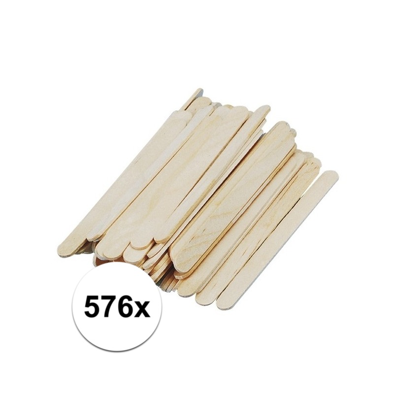 576 stuks houten knutsel ijsstokjes