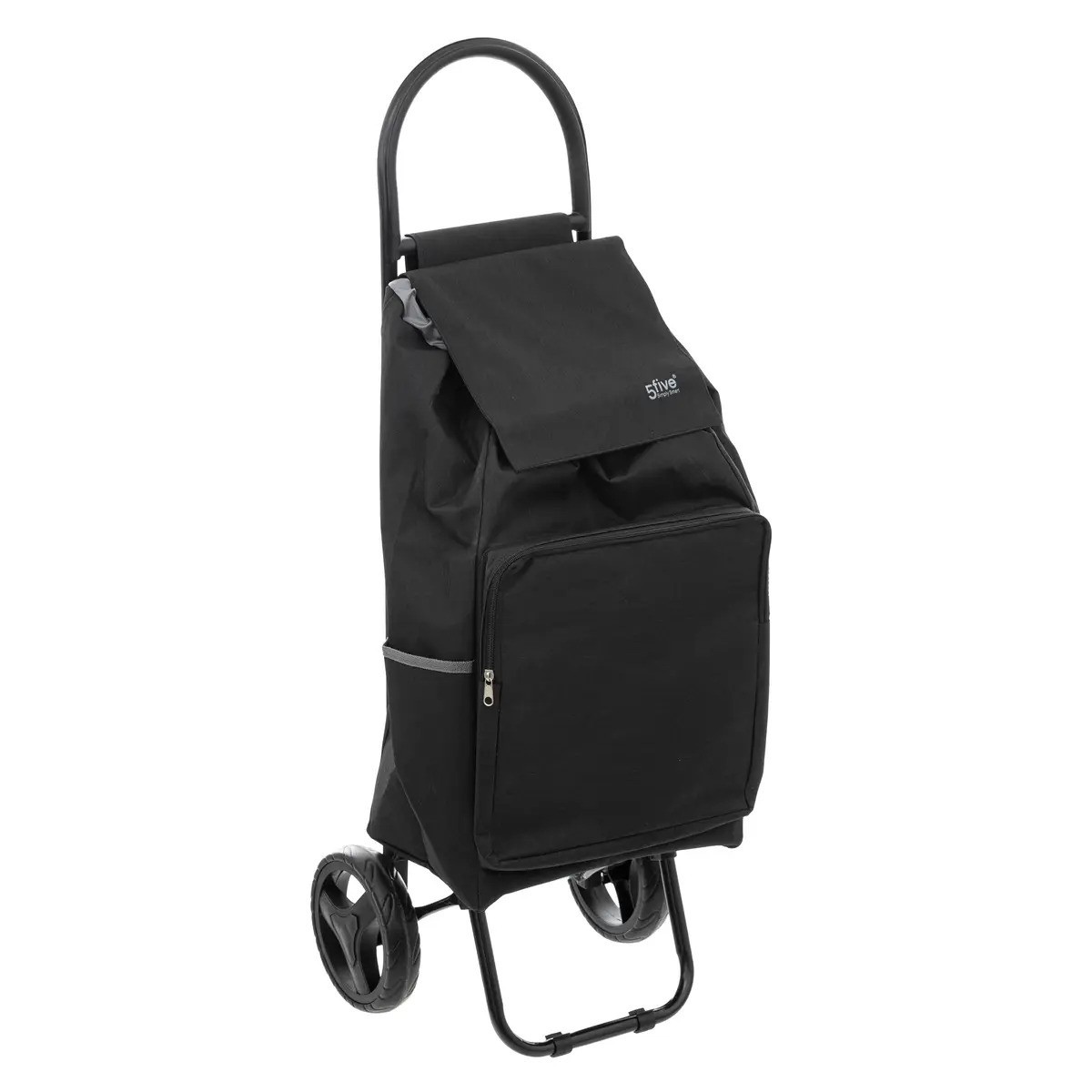 5Five Boodschappen trolley tas met wielen inhoud 36 liter zwart 34 x 30 x 95 cm