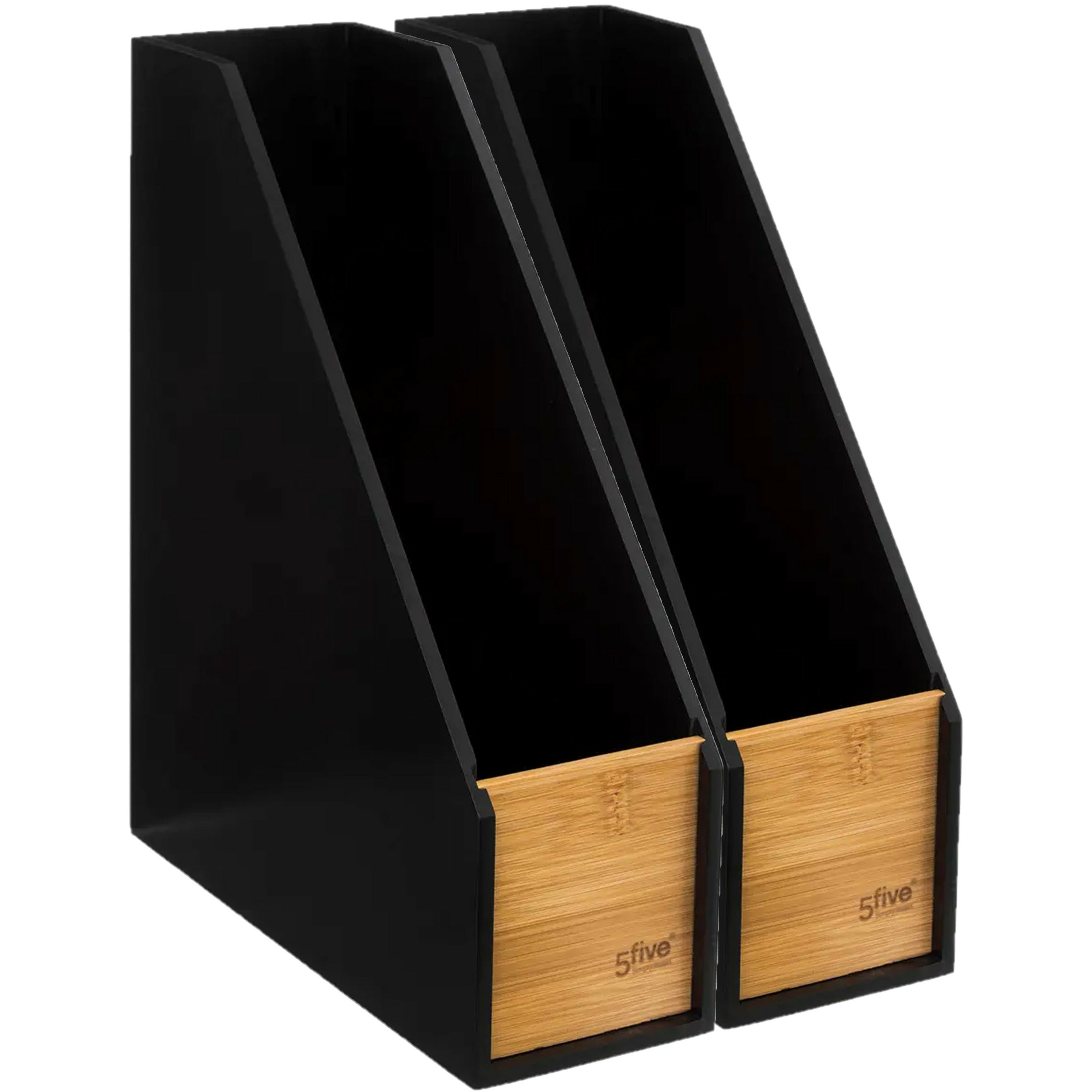 5Five lectuurbak-tijdschriftenrek zwart hout 2x 9 x 25 x 30 cm