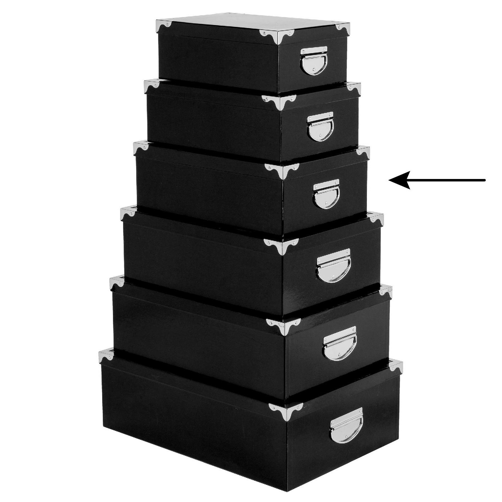 5Five Opbergdoos-box 2x zwart L36 x B24.5 x H12.5 cm Stevig karton Blackbox