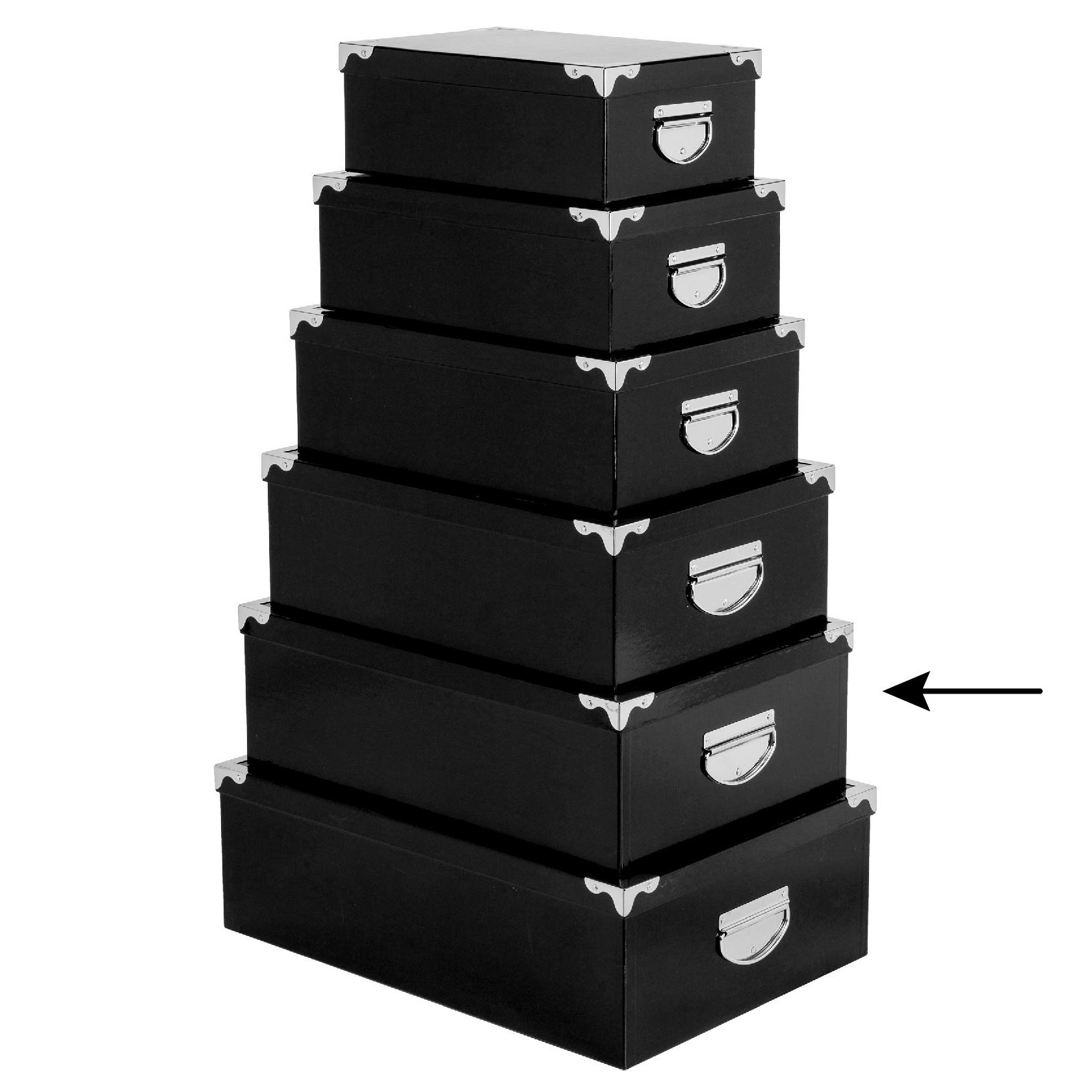 5Five Opbergdoos-box 2x zwart L44 x B31 x H15 cm Stevig karton Blackbox