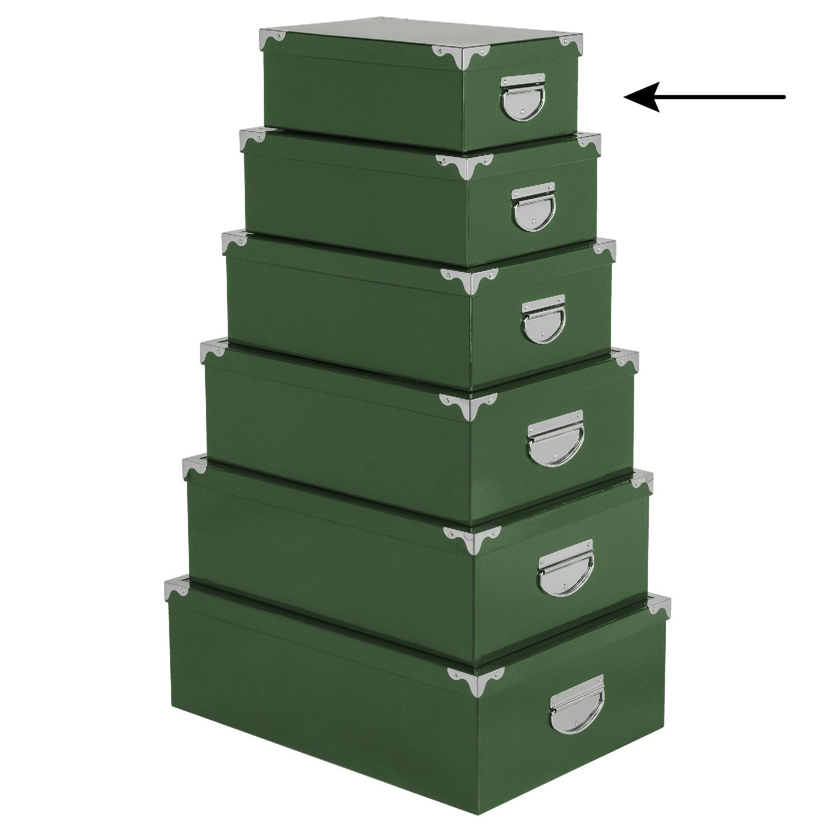 5Five Opbergdoos-box groen L28 x B19.5 x H11 cm Stevig karton Greenbox