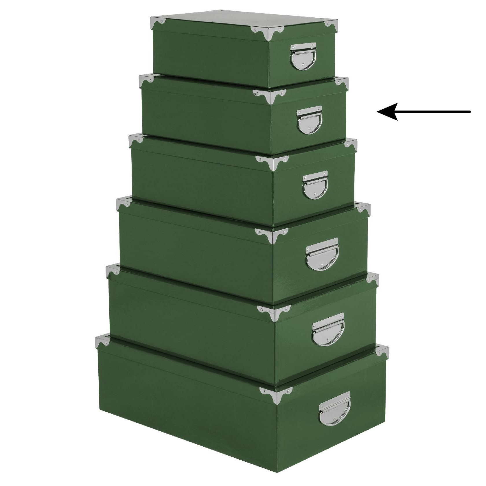 5Five Opbergdoos-box groen L32 x B21.5 x H12 cm Stevig karton Greenbox