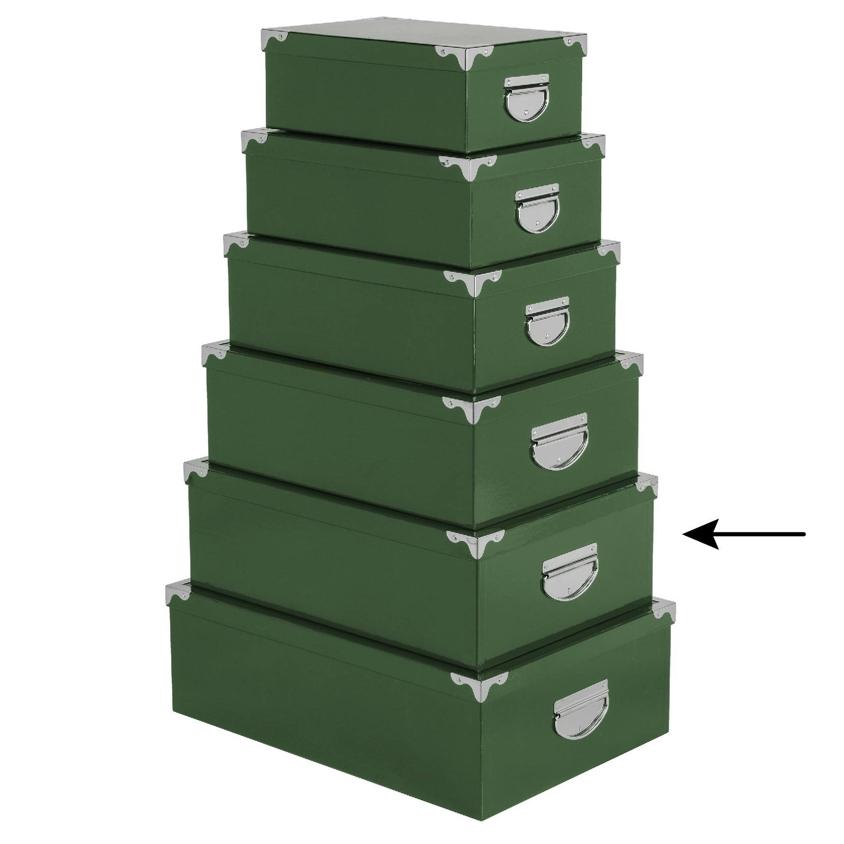5Five Opbergdoos-box groen L44 x B31 x H15 cm Stevig karton Greenbox