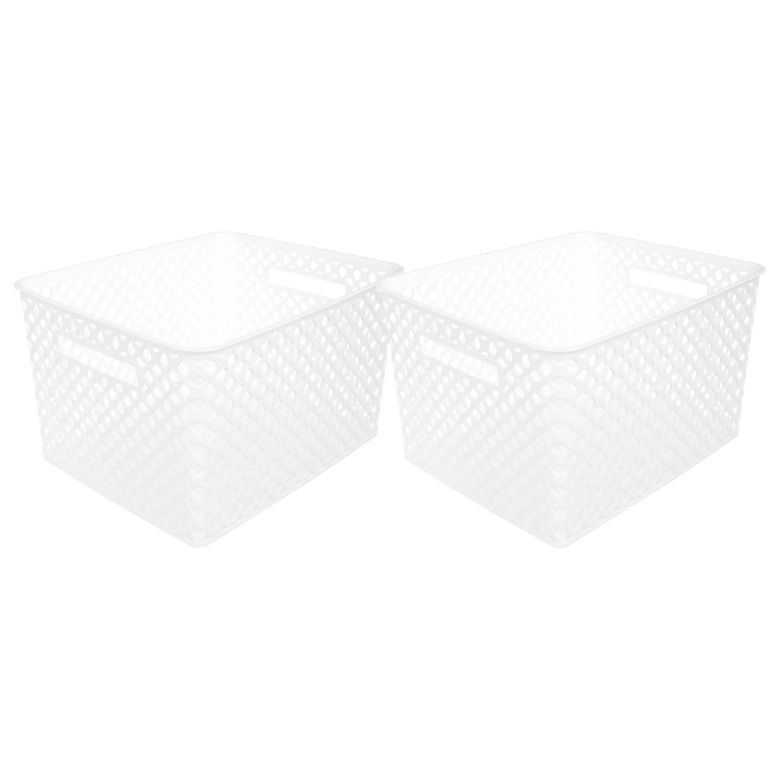 5Five Opbergmand-box van kunststof 2x wit 30 x 37 x 21 cm 19 liter