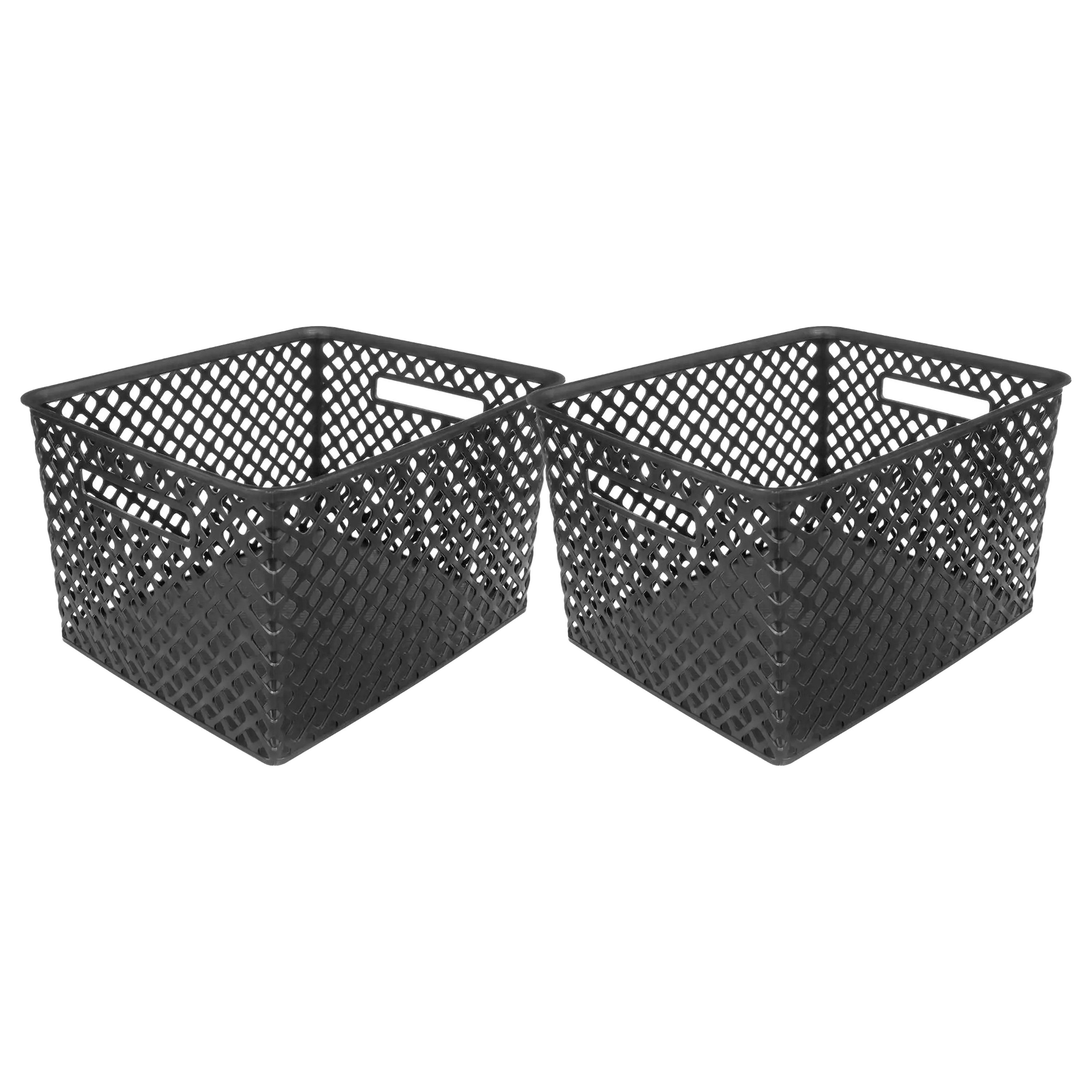 5Five Opbergmand-box van kunststof 2x zwart 30 x 37 x 21 cm 19 liter