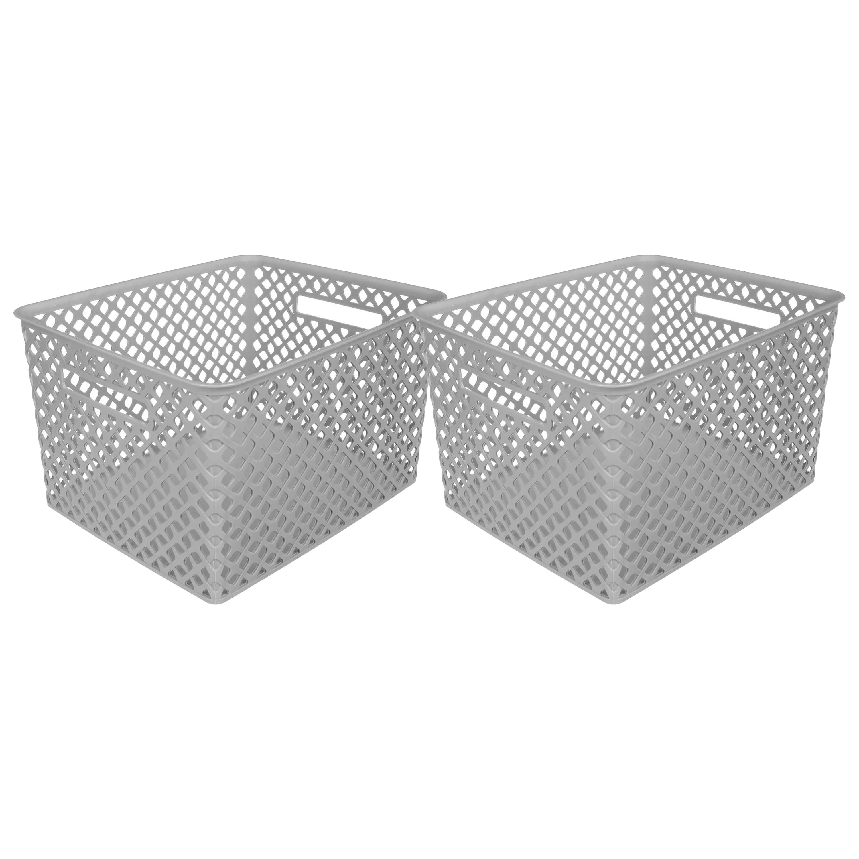 5Five Opbergmand-box van kunststof 4x grijs 30 x 37 x 21 cm 19 liter