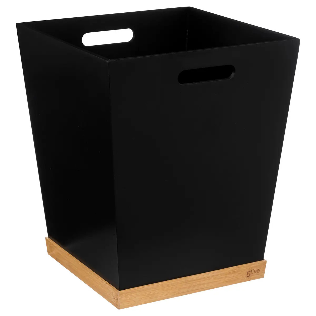 5Five Prullenbak-vuilnisbak 23 liter mdf hout zwart-lichtbruin 27 x 27 x 32 cm kantoor
