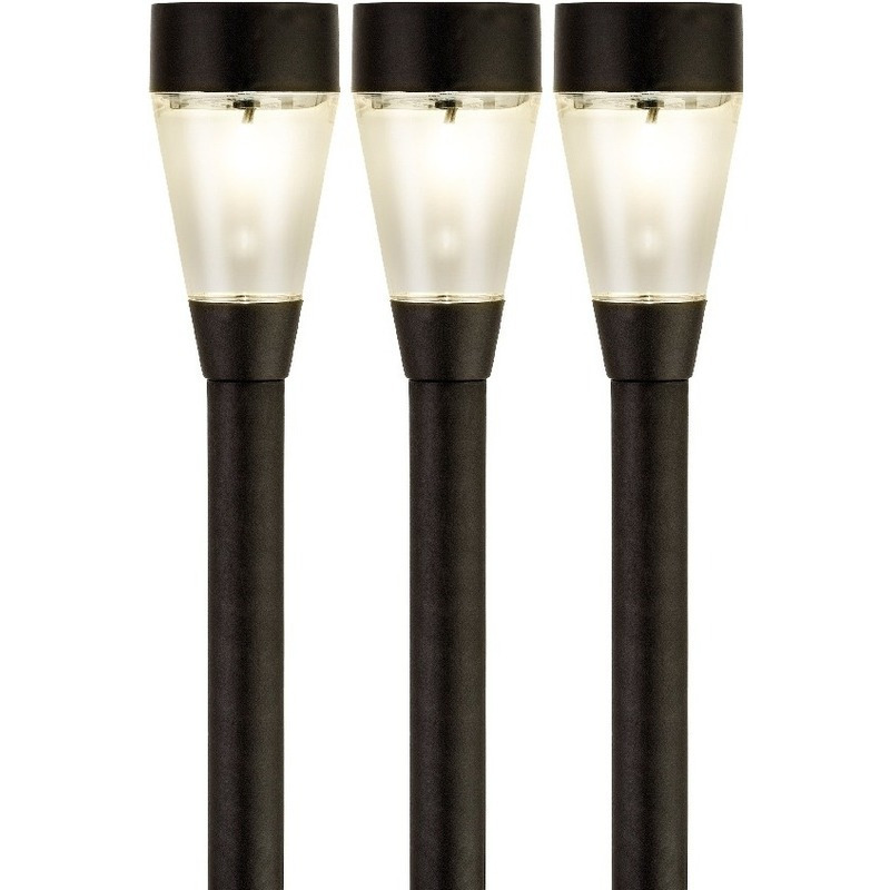 5x Buitenlampen-tuinlampen Jive 32 cm zwart op stekers