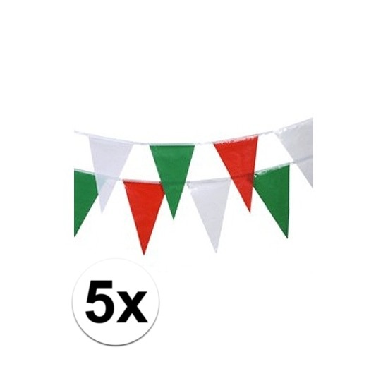 5x Italie vlaggenlijnen 4 meter