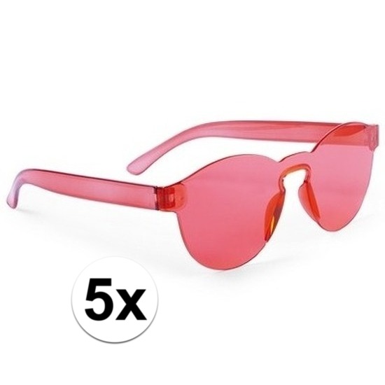 5x Rode feestbril voor volwassenen