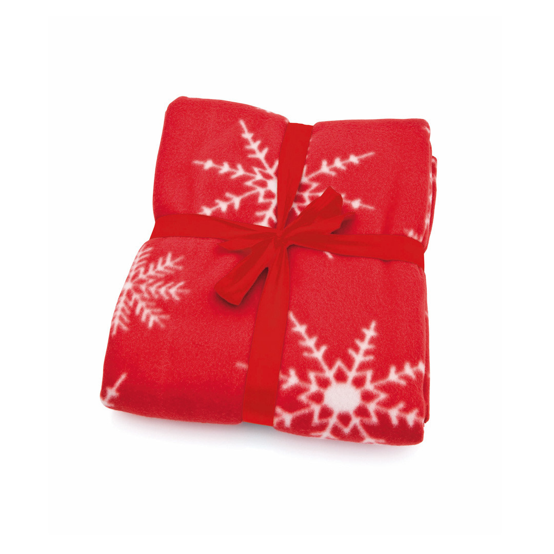 5x stuks fleece deken-plaid rode sneeuwvlokken print 120 x 150 cm