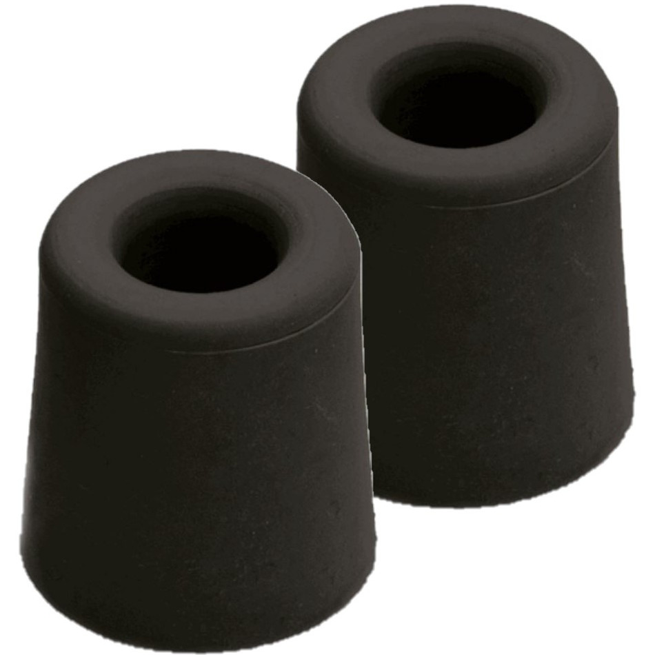 5x stuks rubberen deurbuffers-deurstoppers zwart 2,4 x 3 cm