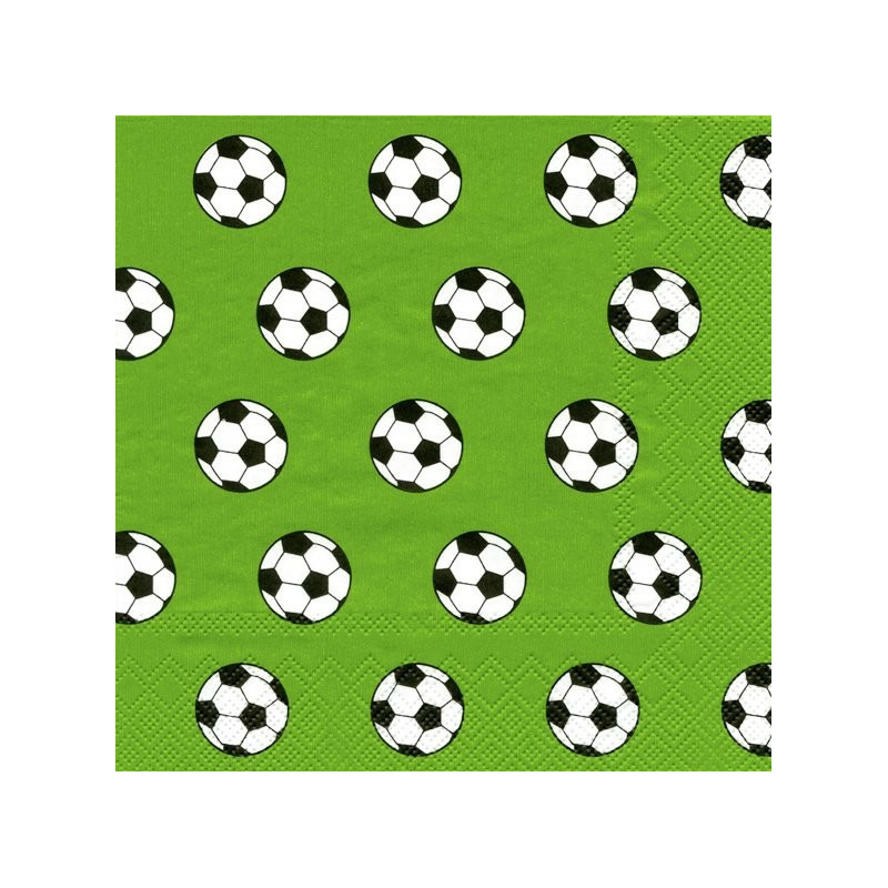 60x groen 3-laags servetten voetbal ballen 33 x 33 cm
