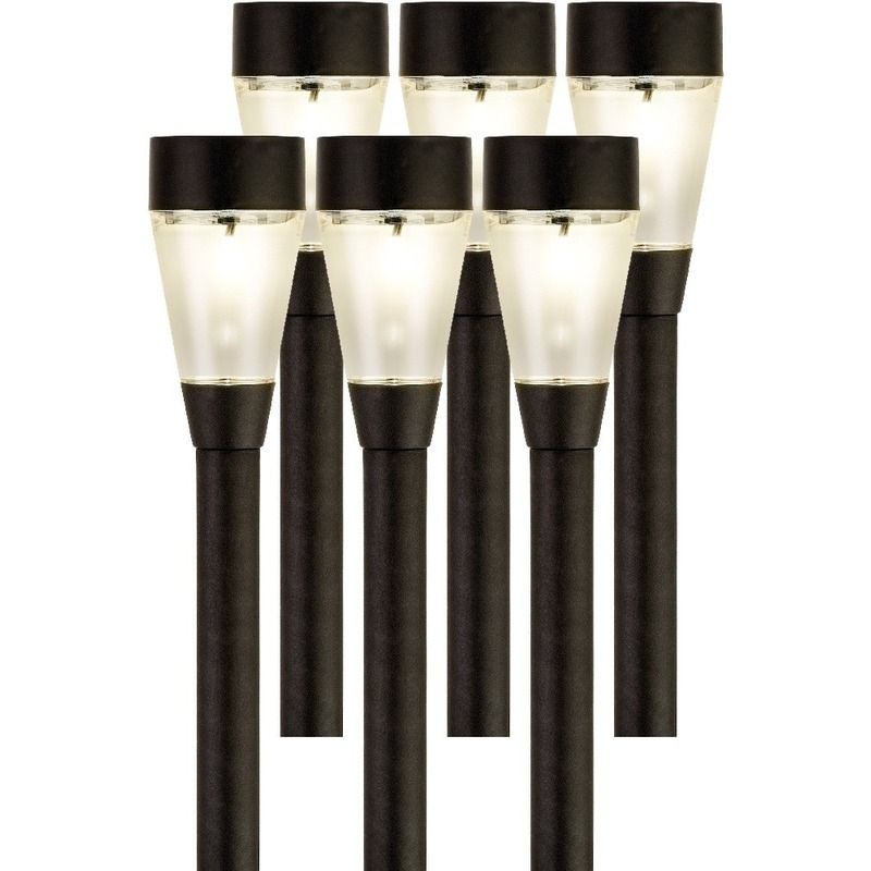 6x Buitenlamp-tuinlamp Jive 32 cm zwart op steker
