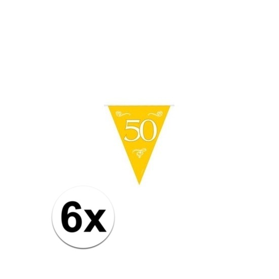 6x Gouden vlaggenlijn 50e jubileum