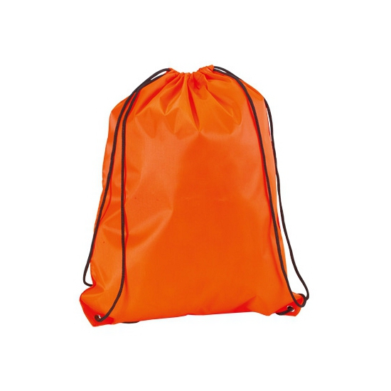 6x stuks neon oranje gymtassen-sporttassen met rijgkoord 34 x 42 cm