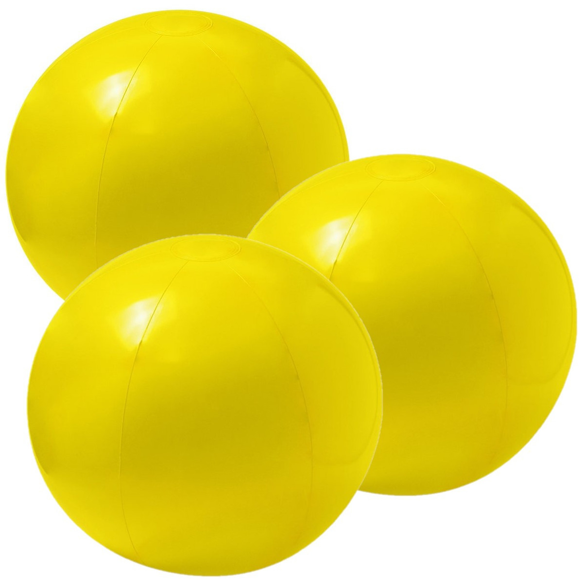 6x stuks opblaasbare strandballen extra groot plastic geel 40 cm