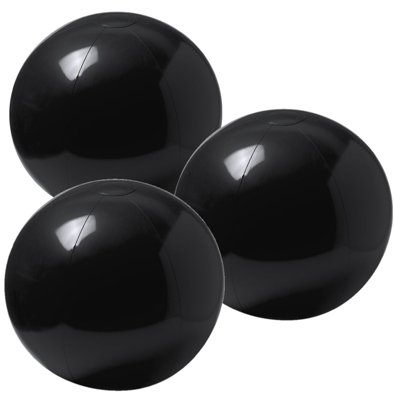 6x stuks opblaasbare strandballen extra groot plastic zwart 40 cm