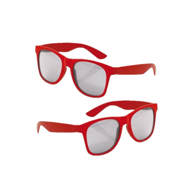 6x stuks rode kinder feest- en zonnebril