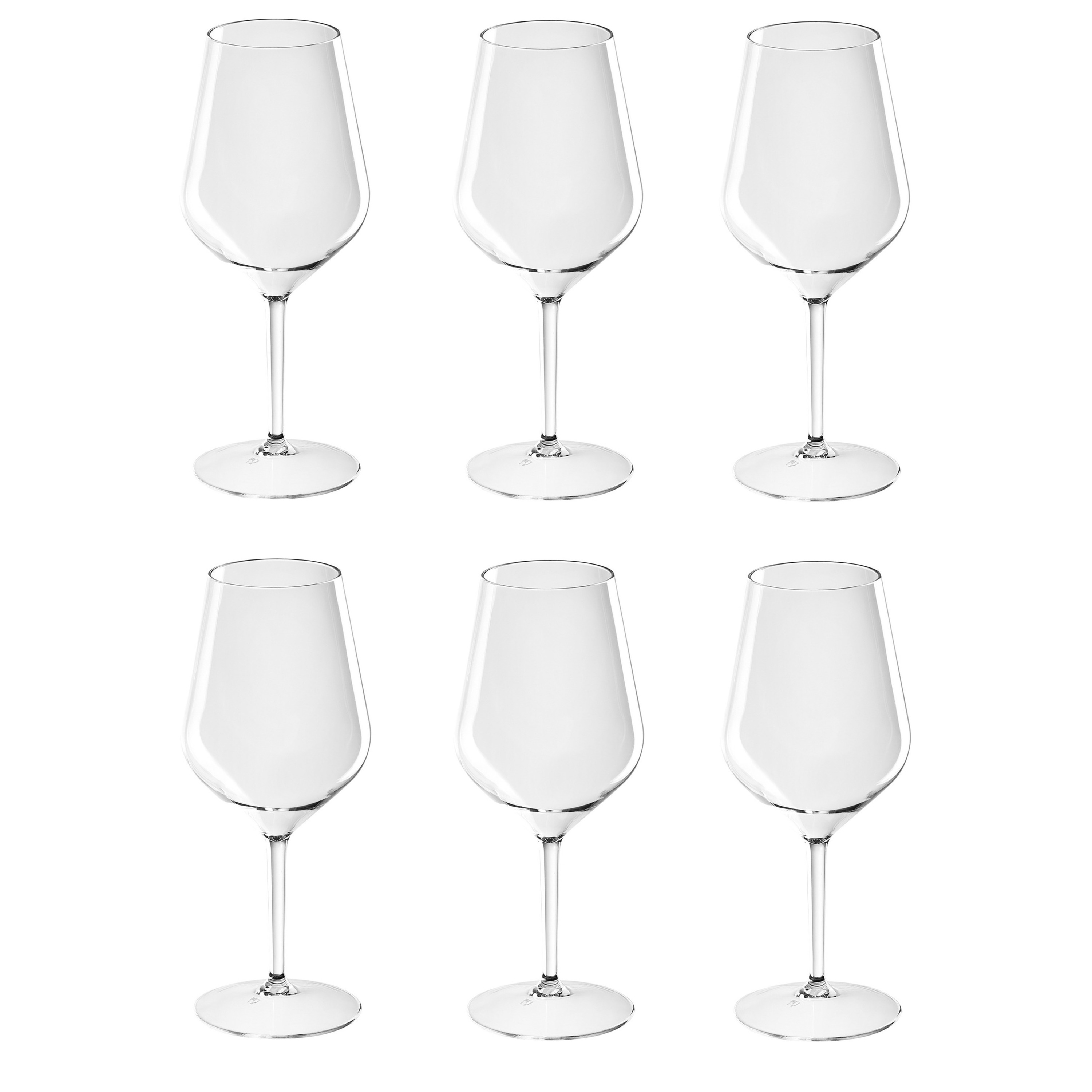 6x Witte of rode wijn glazen 47 cl-470 ml van onbreekbaar kunststof