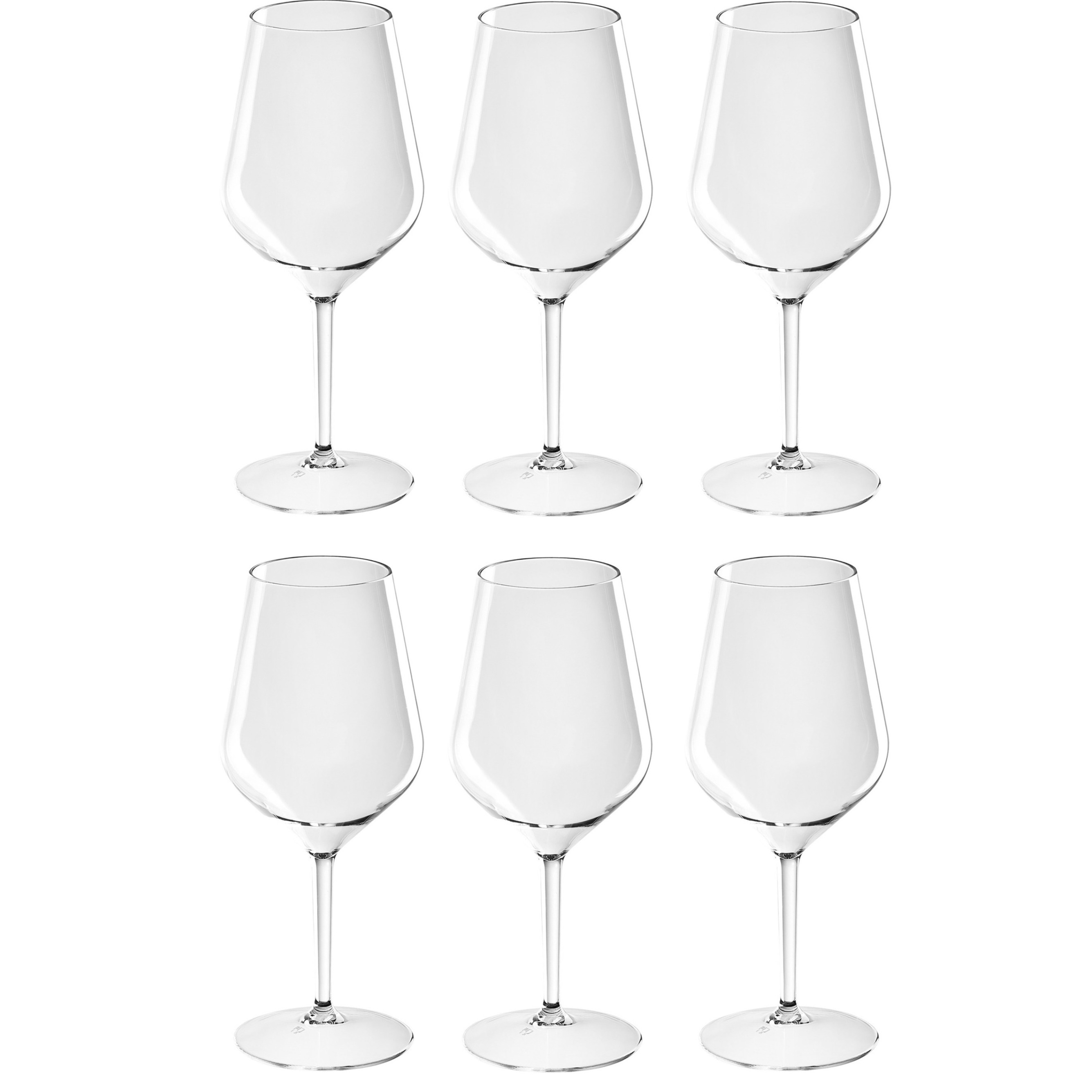 6x Witte of rode wijn glazen 47 cl-470 ml van onbreekbaar kunststof