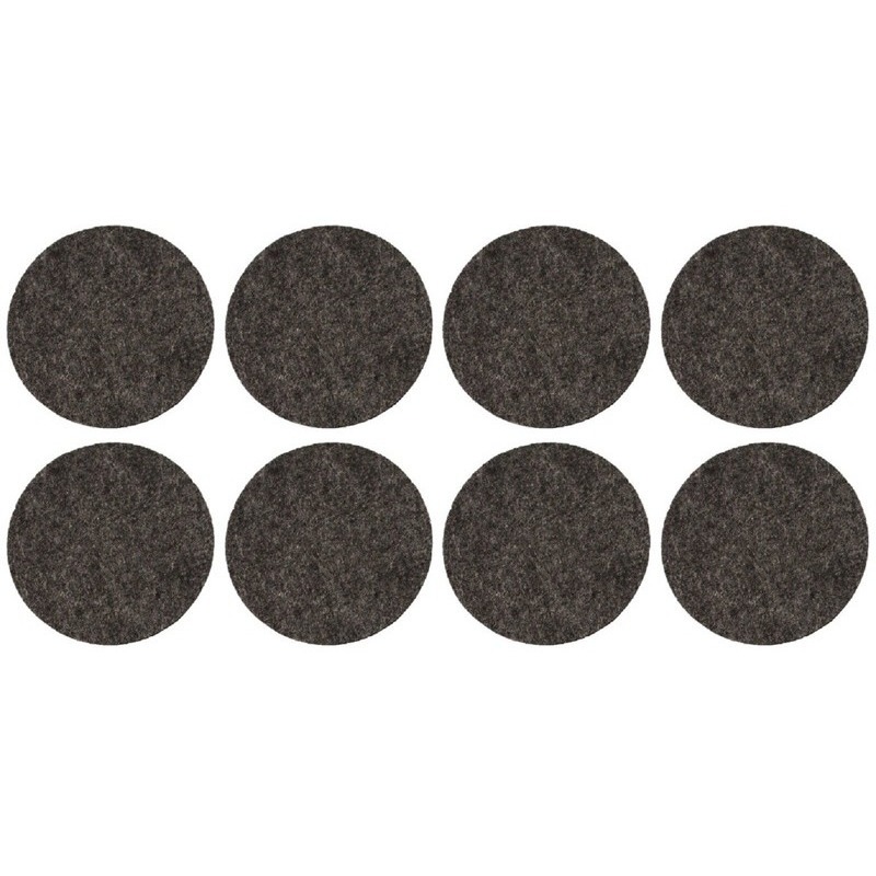 8x Zwarte meubelviltjes-antislip stickers 2,6 cm
