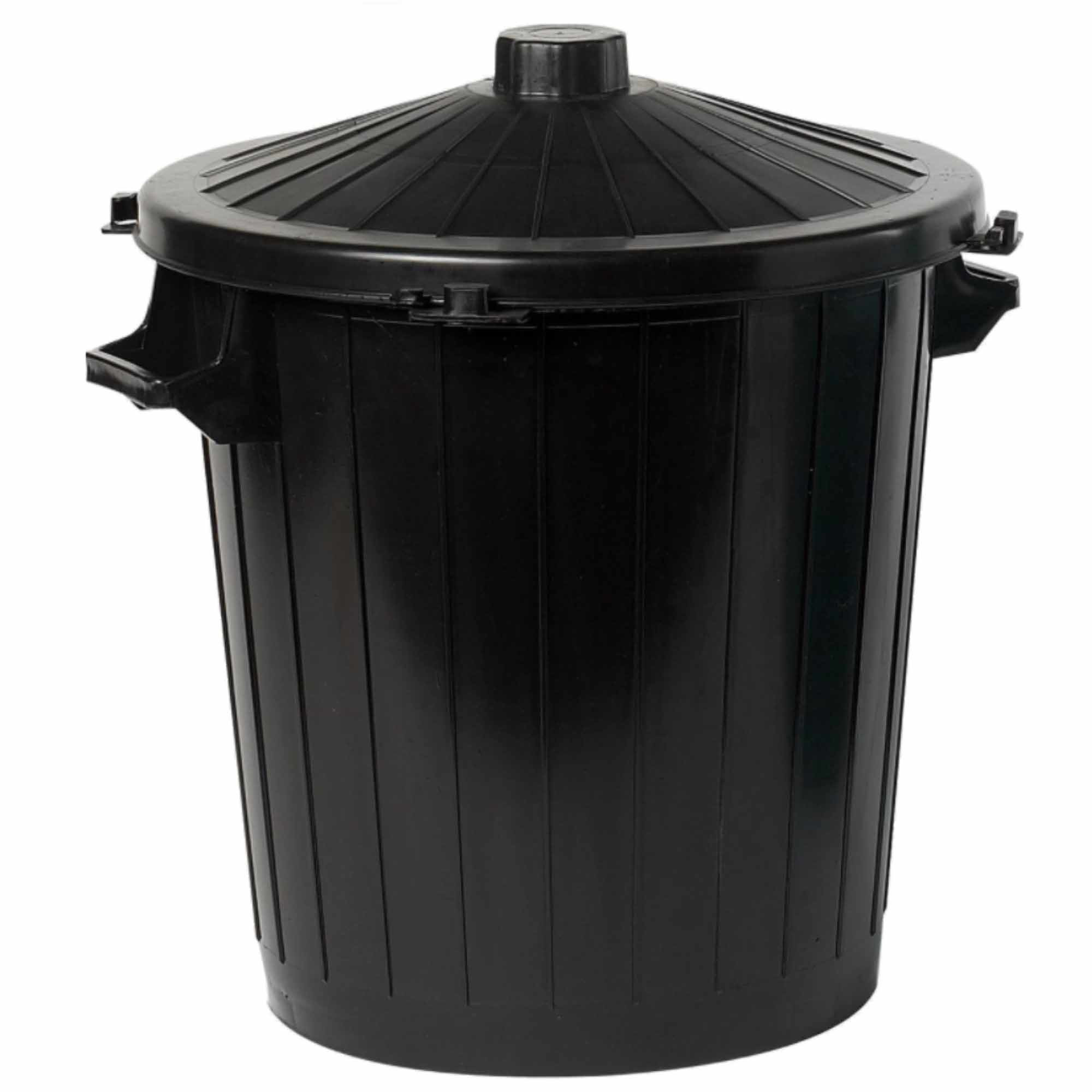 Afvalemmer-afvalbak zwart met deksel 80 liter