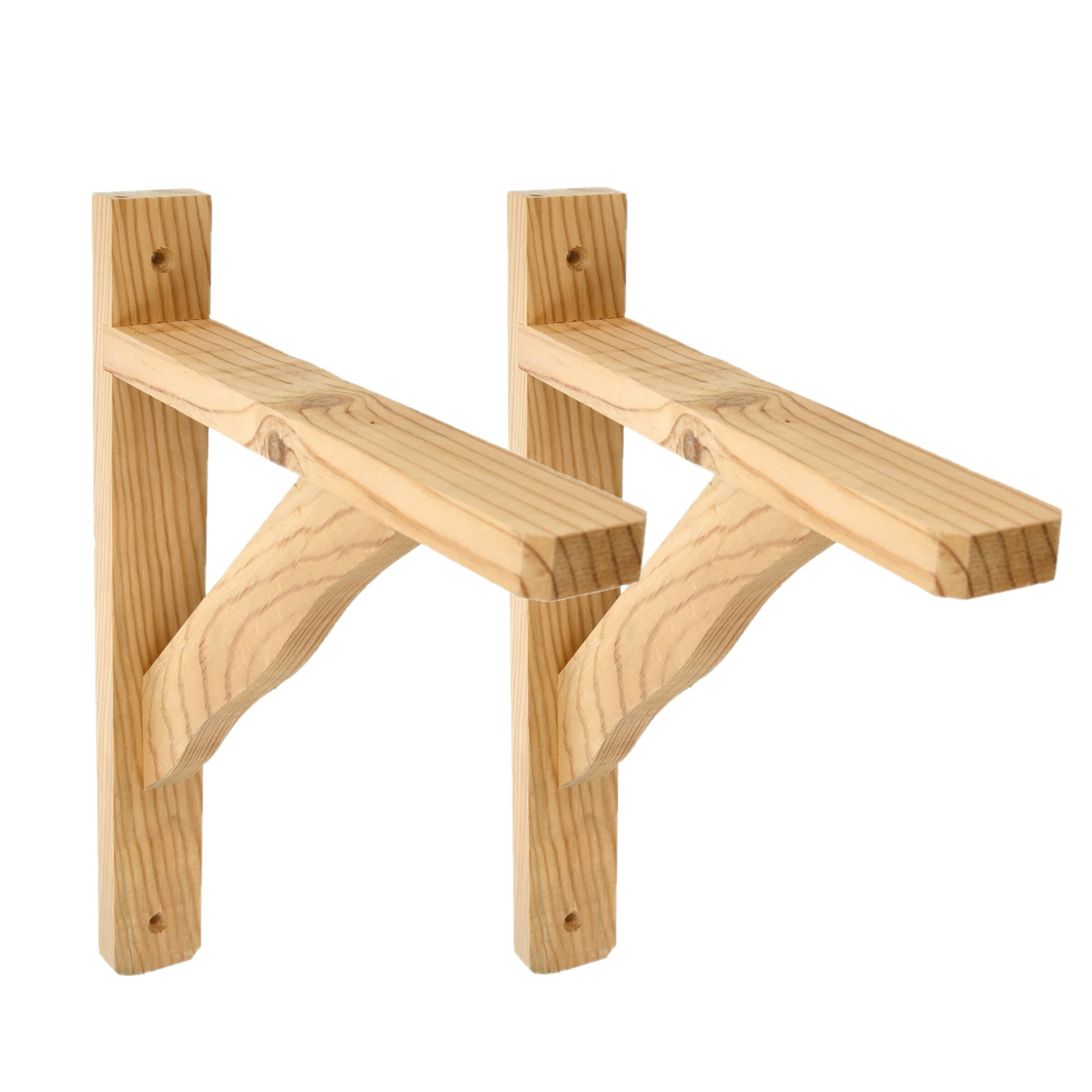 AMIG Plankdrager-planksteun van hout 2x lichtbruin H230 x B170 mm Tot 90 kg