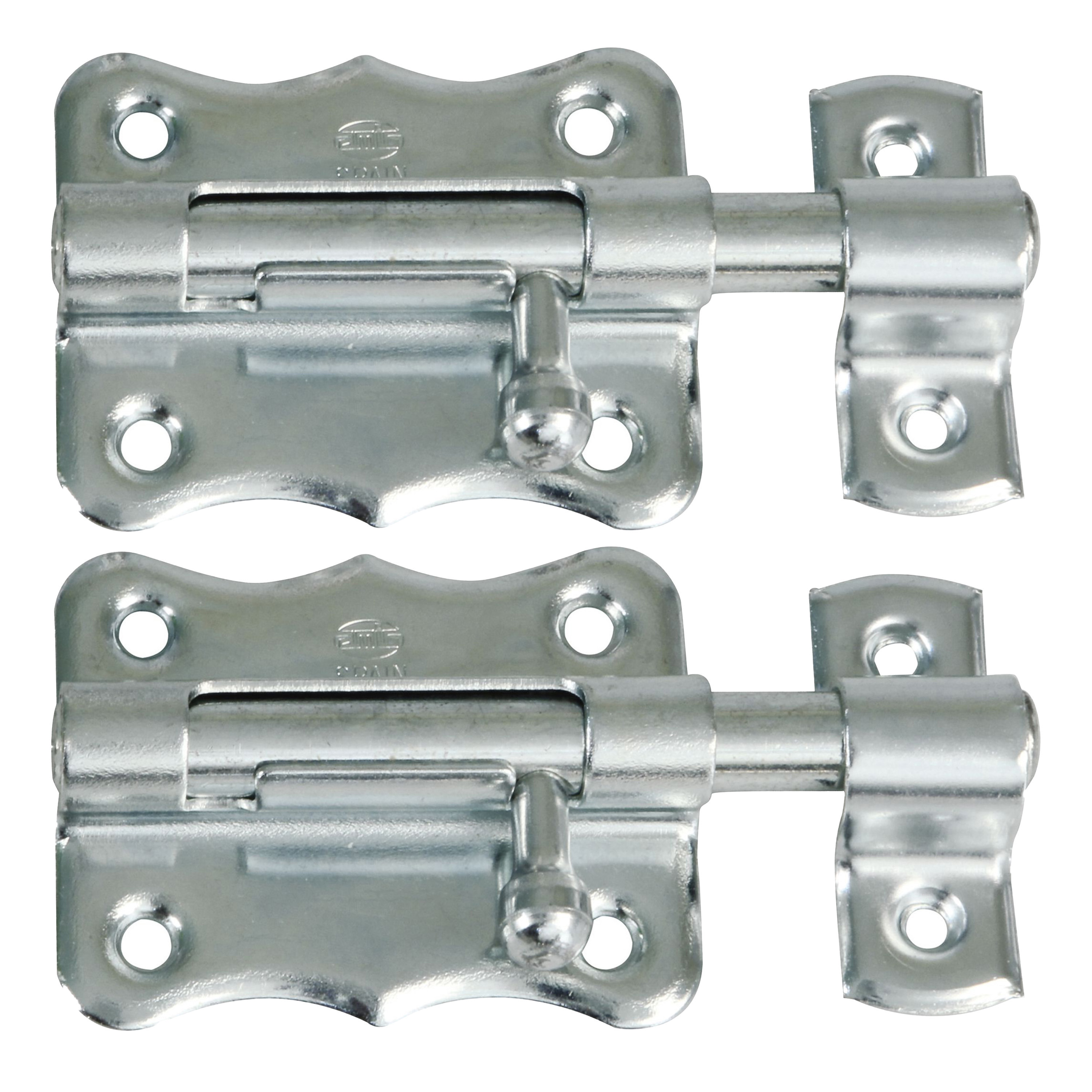 AMIG schuifslot-plaatgrendel 2x staal 3 x 3.3 cm verzinkt zilver deur poort