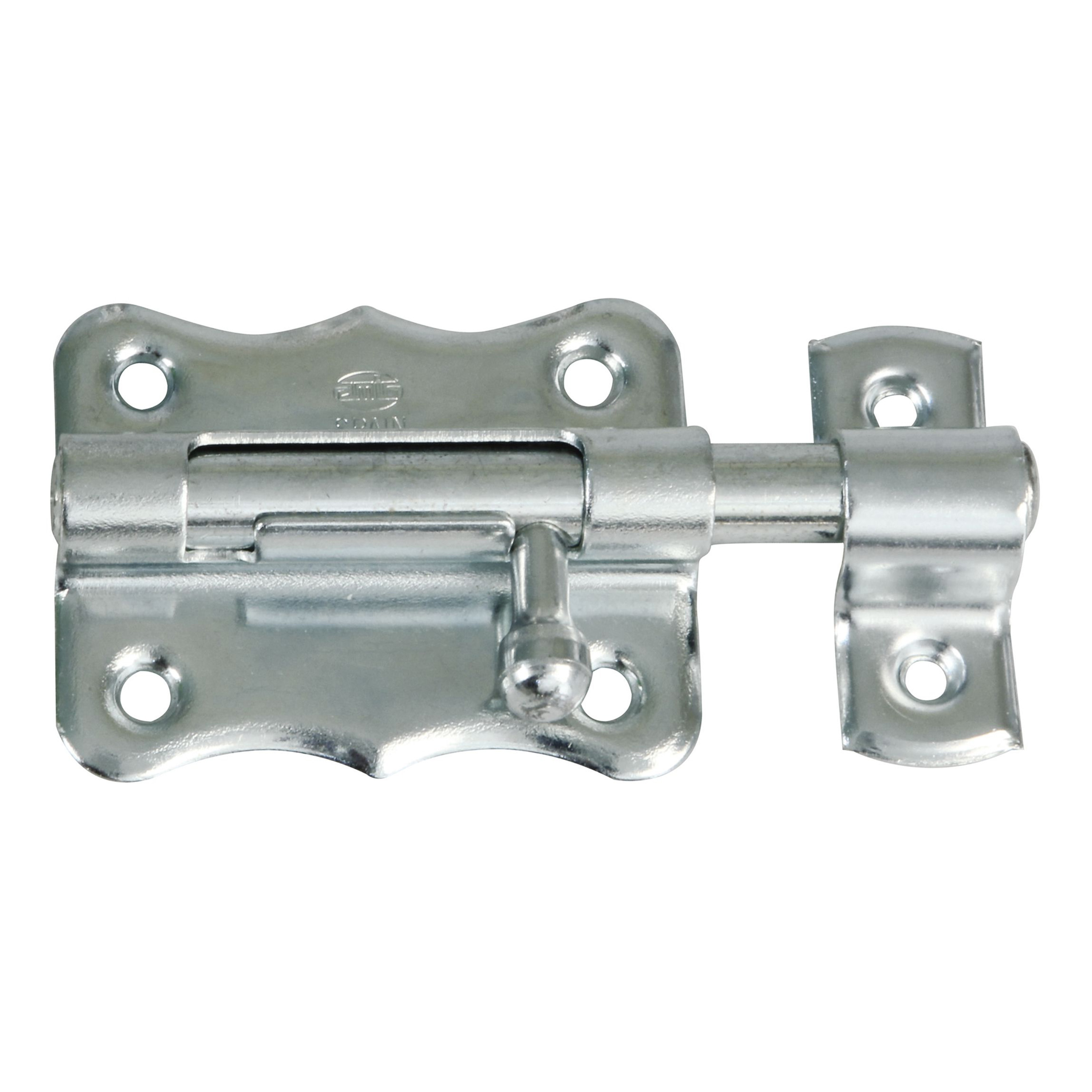 AMIG schuifslot-plaatgrendel staal 3 x 3.3 cm verzinkt zilver deur poort