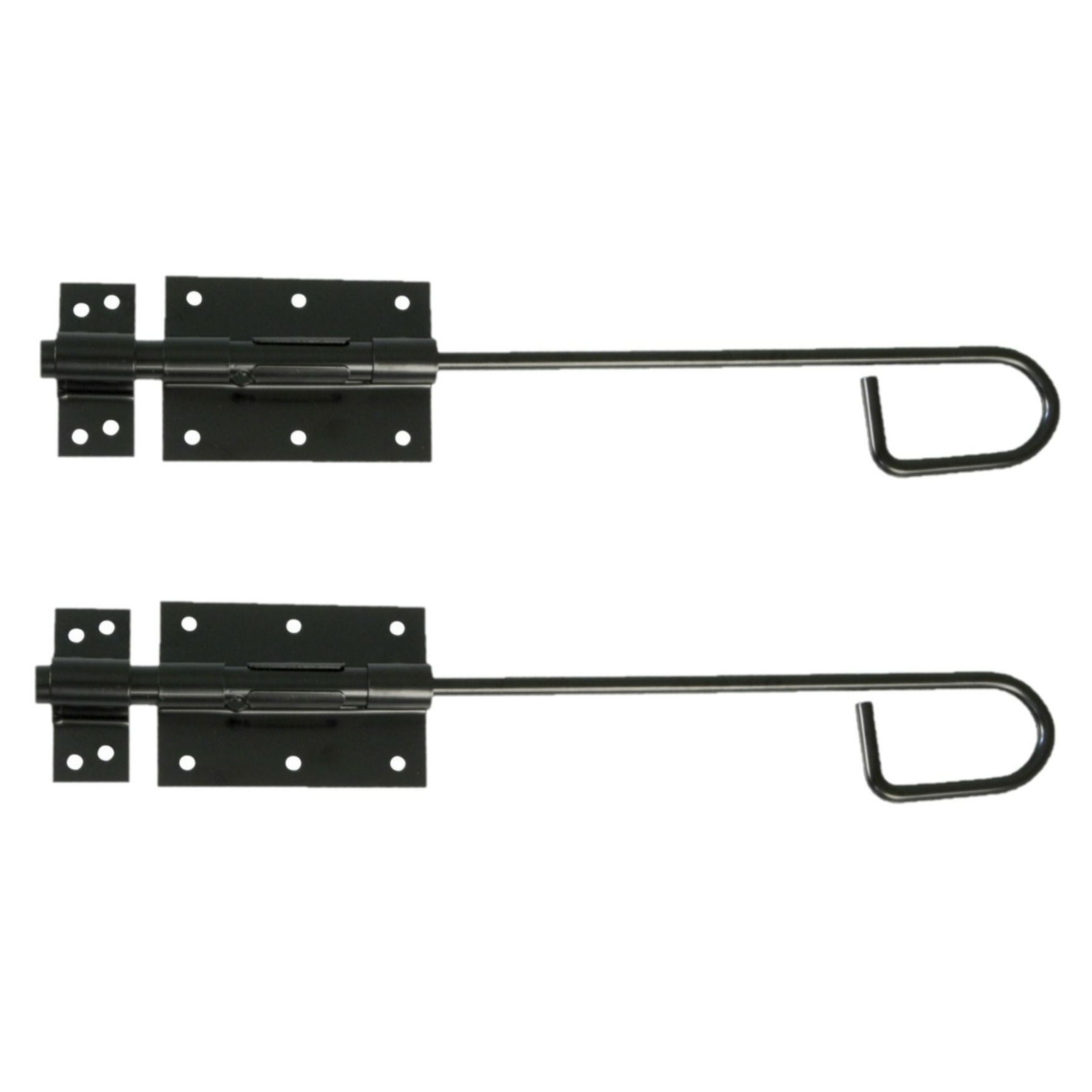 AMIG Verticaal schuifslot-plaatgrendel 2x staal 30 x 6cm zwart schutting poort