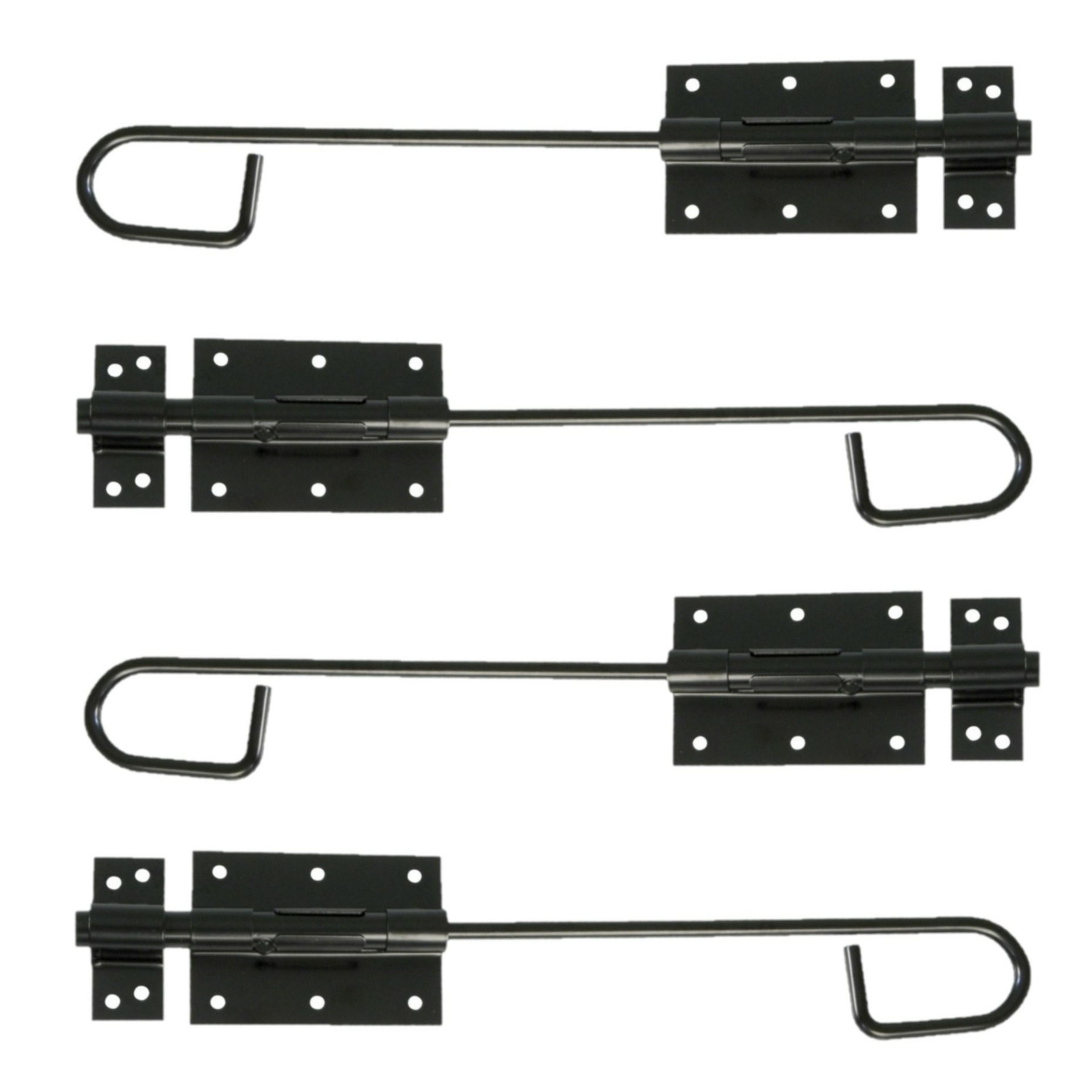 AMIG Verticaal schuifslot-plaatgrendel 4x staal 35 x 6cm zwart schutting poort