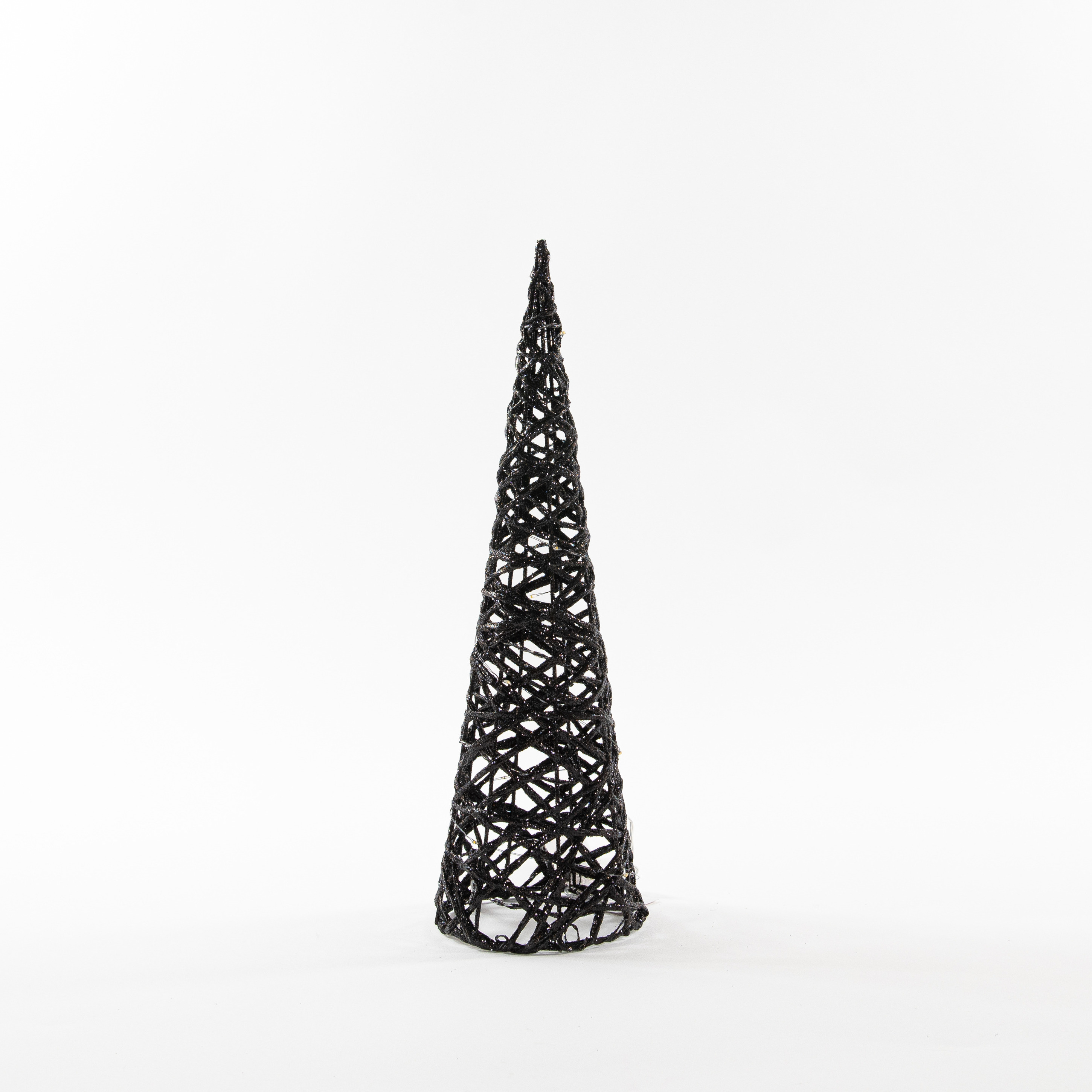 Anna Collection LED piramide kerstboom H40 cm zwart kunststof
