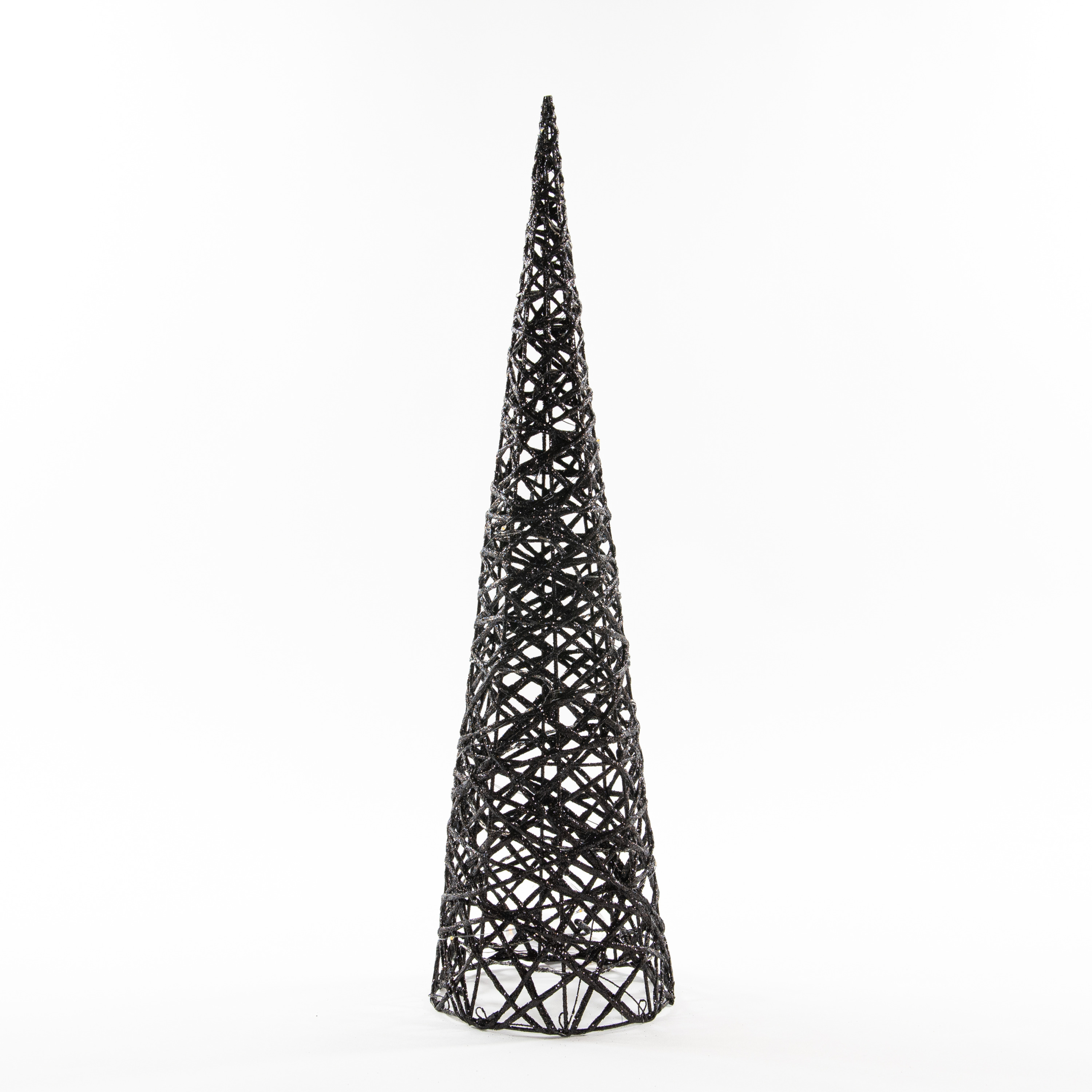 Anna Collection LED piramide kerstboom H60 cm zwart kunststof