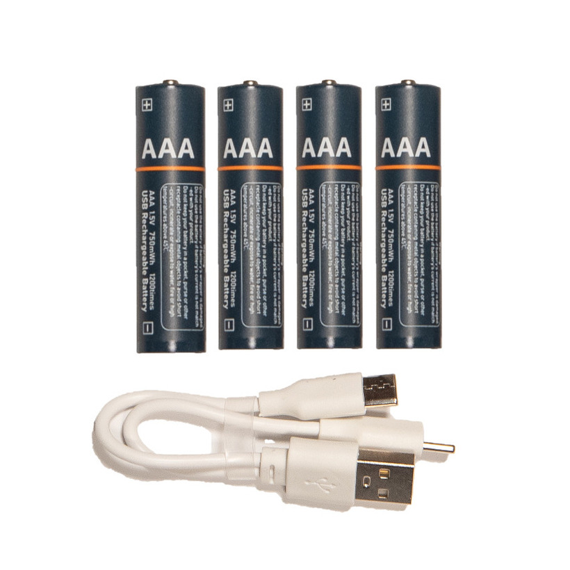 Anna Collection oplAAAdbare batterijen AAA 4x stuks met USB kabel