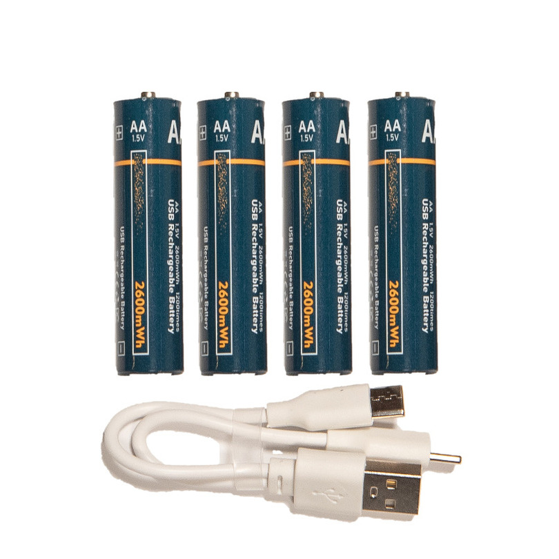 Anna Collection oplaadbare batterijen AA 4x stuks met USB kabel